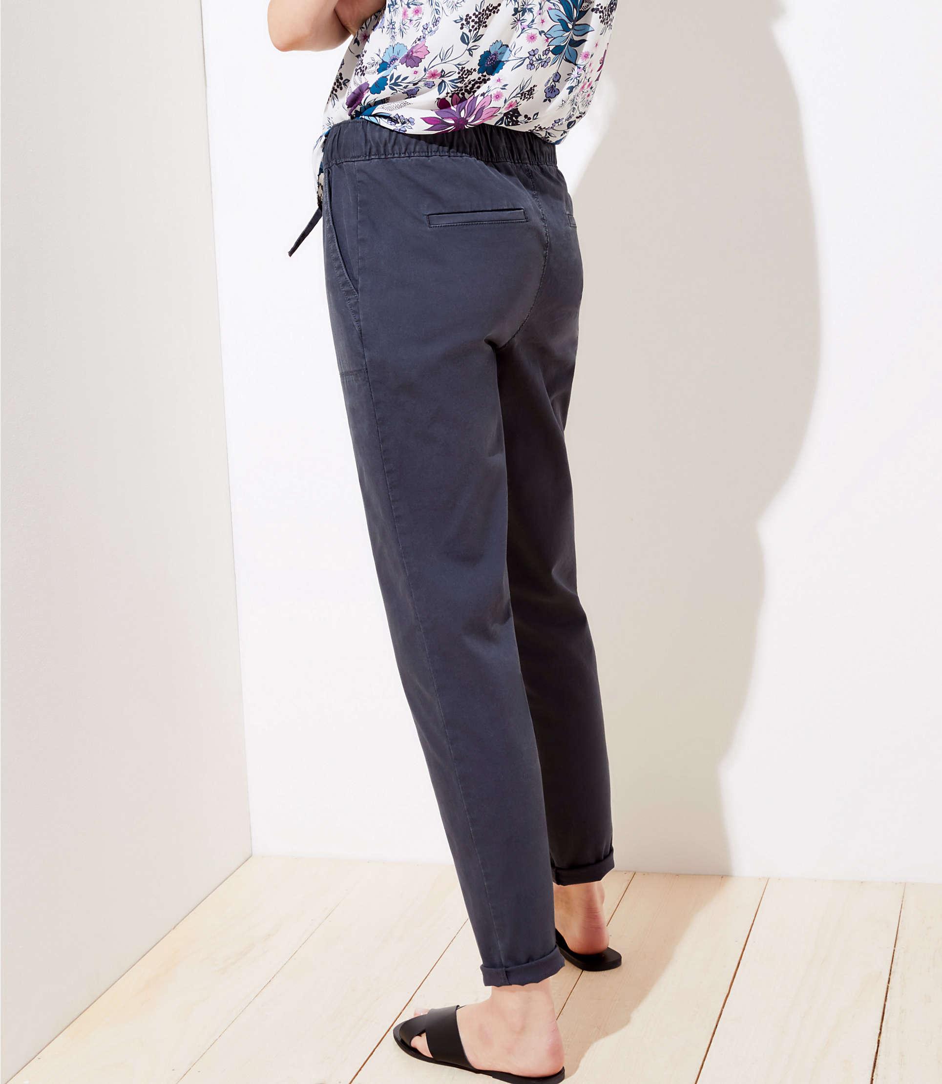 LOFT Canvas Joggers in Blue - Lyst