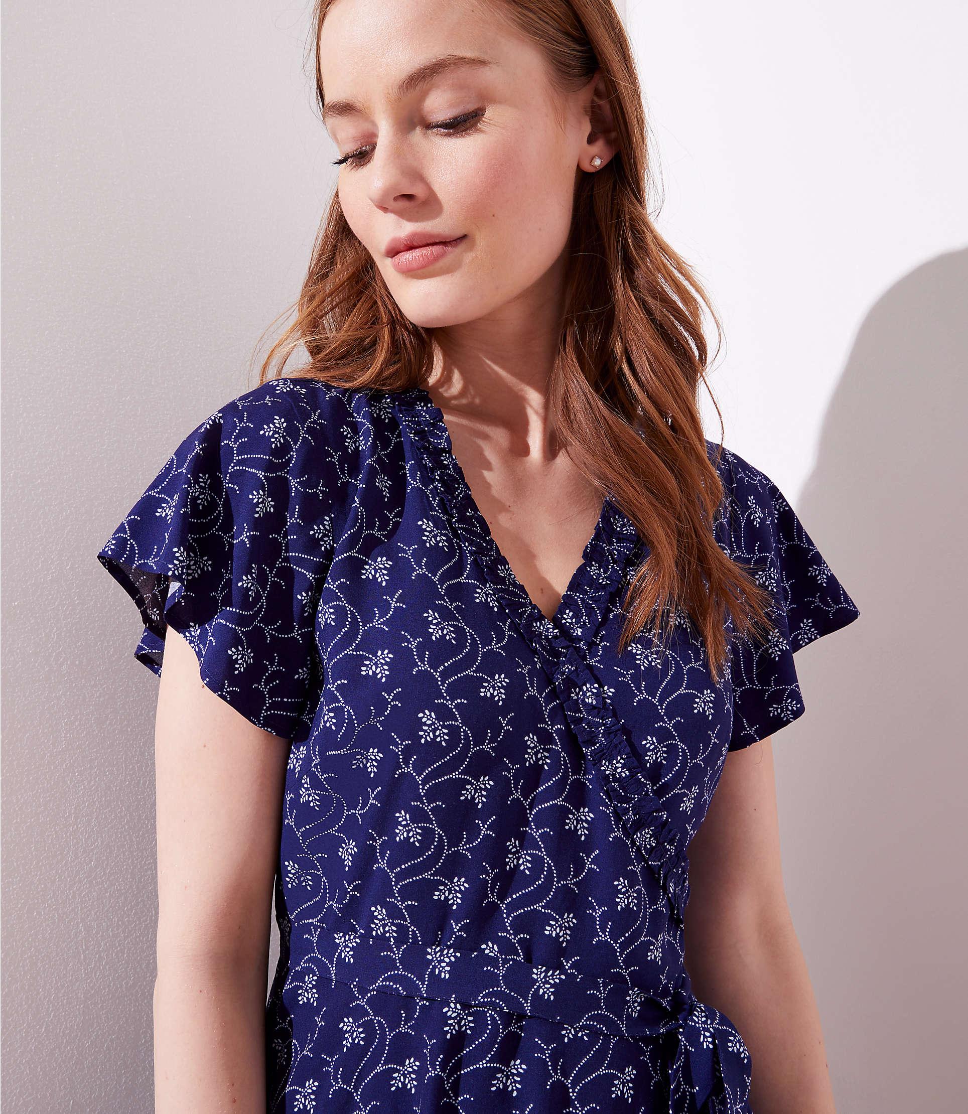 garden ruffle wrap dress