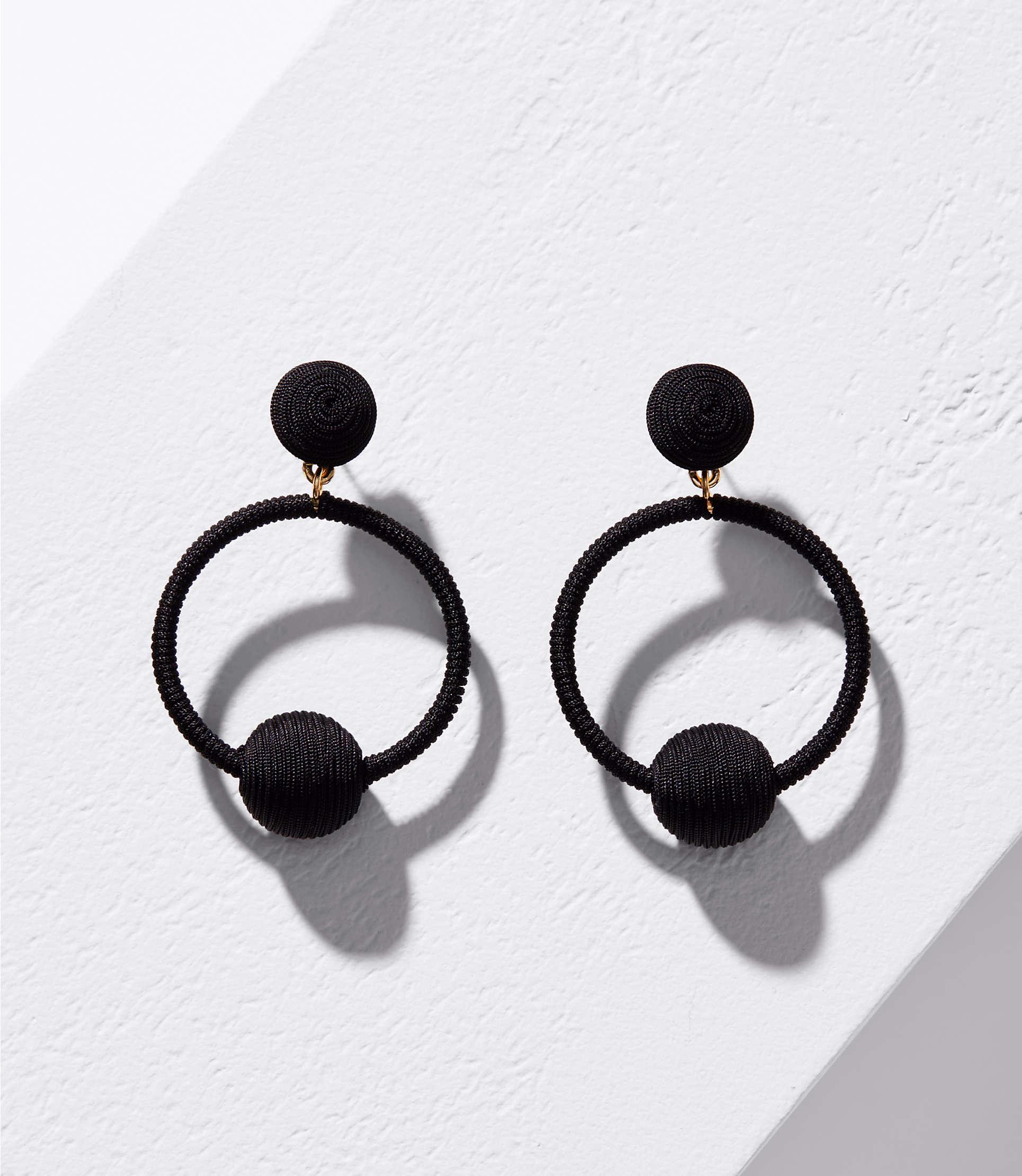 black fabric earrings