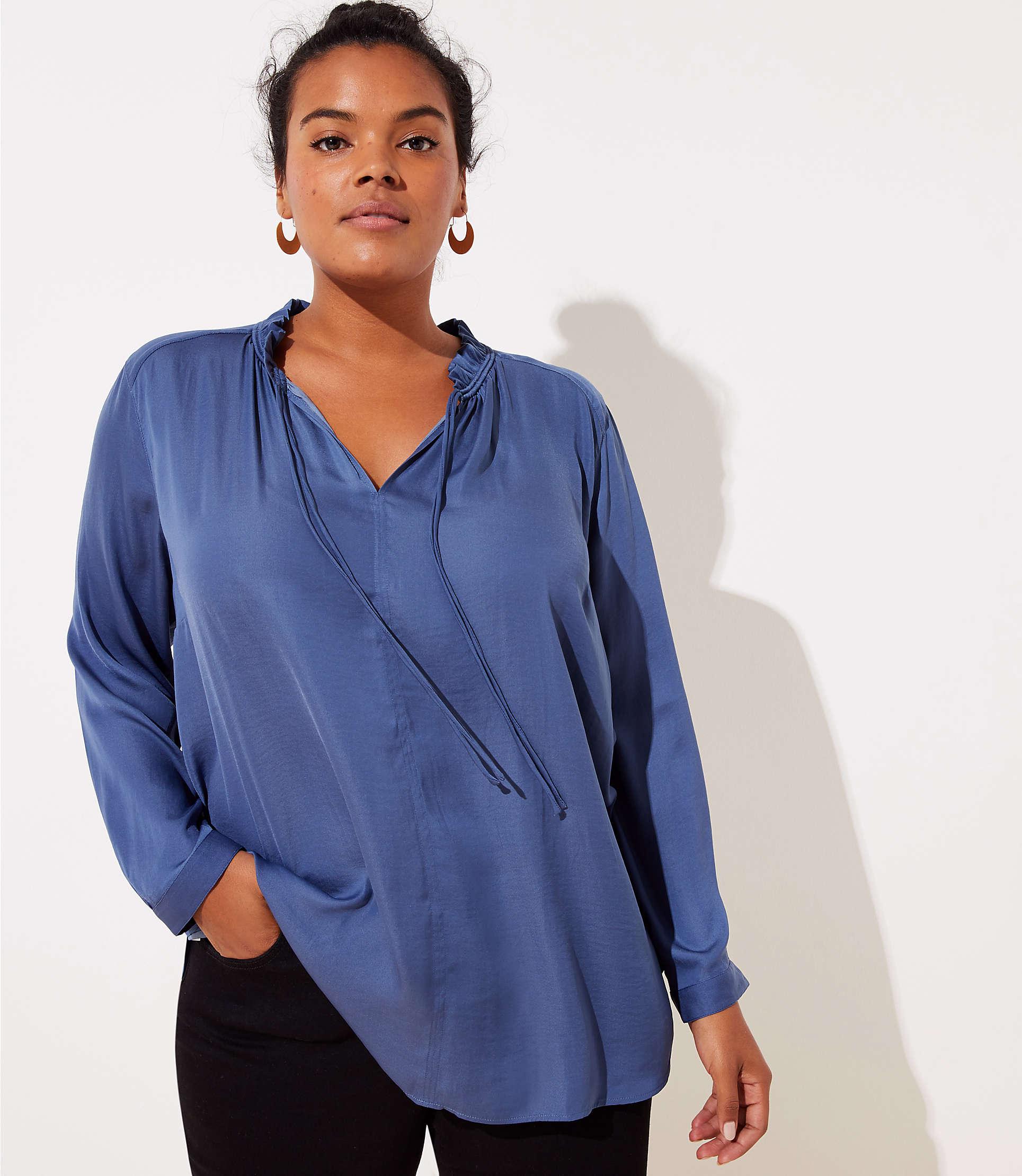 loft tie neck blouse