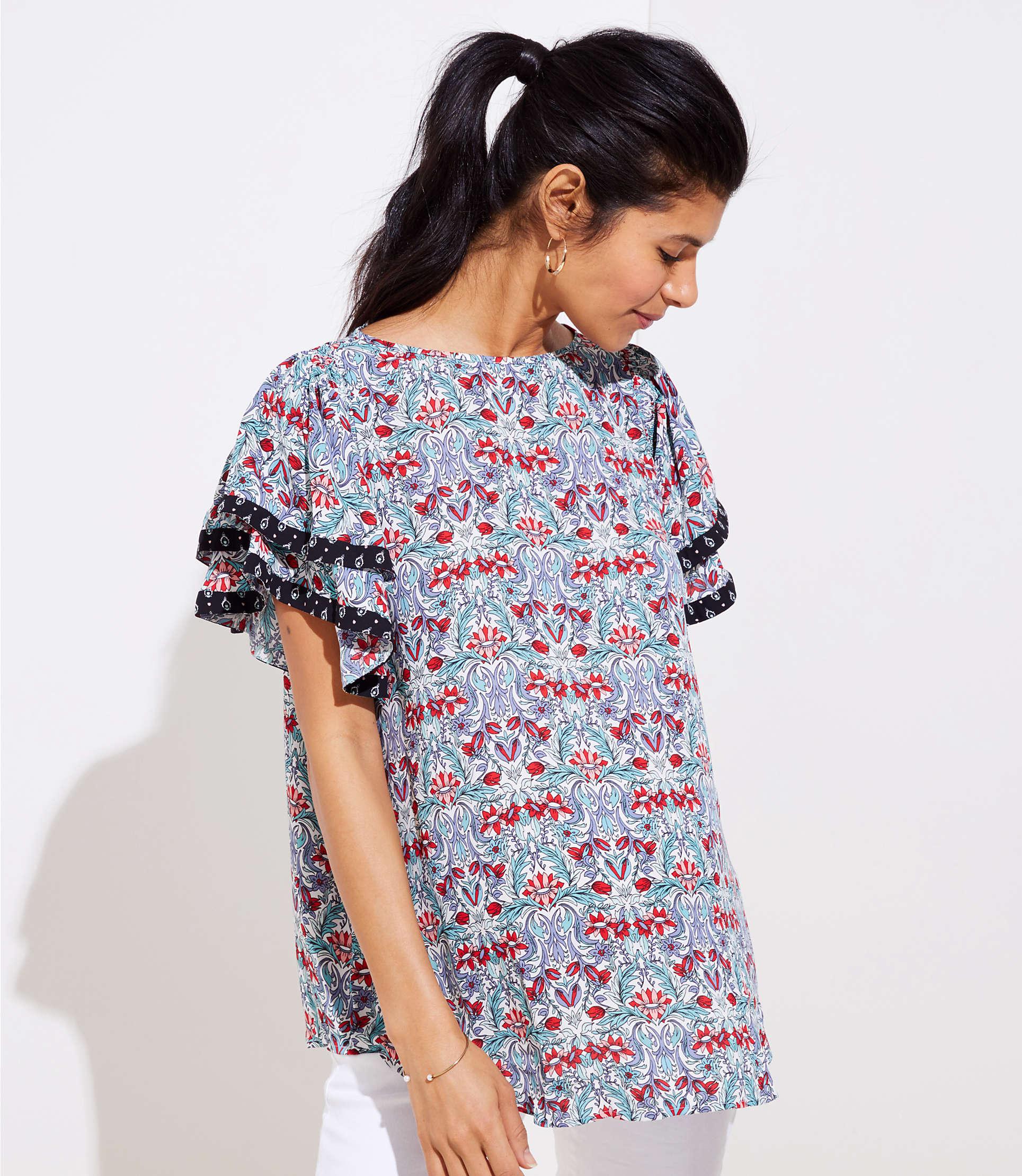 loft flutter sleeve top