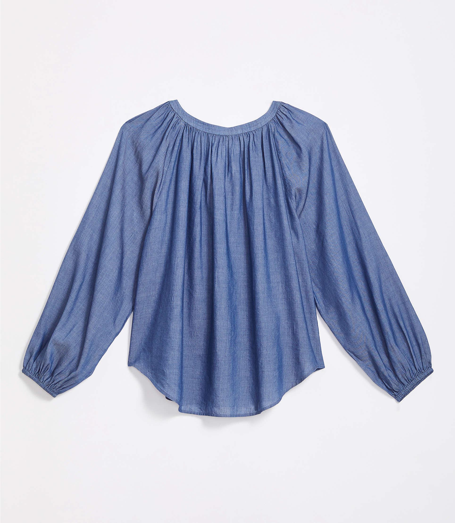 chambray peasant top