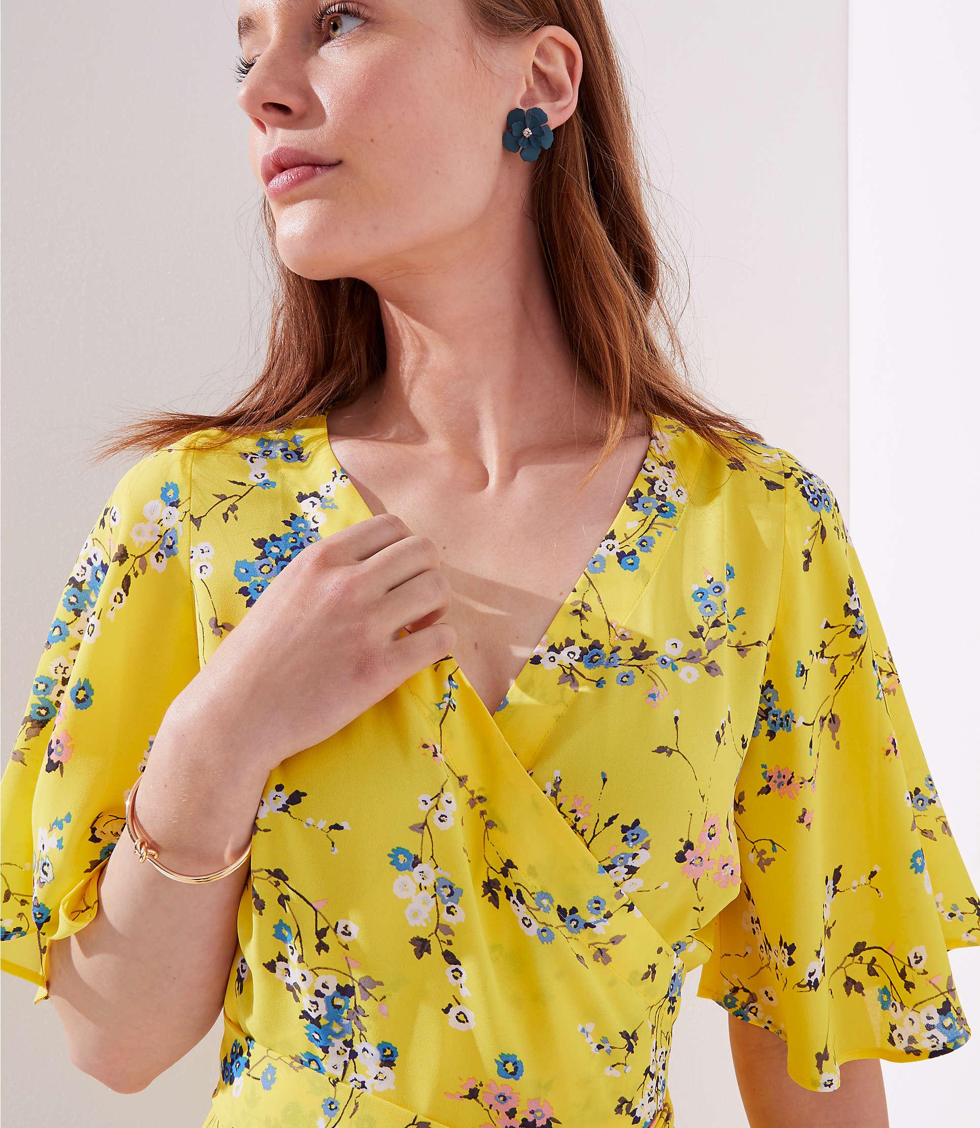 loft floral wrap top