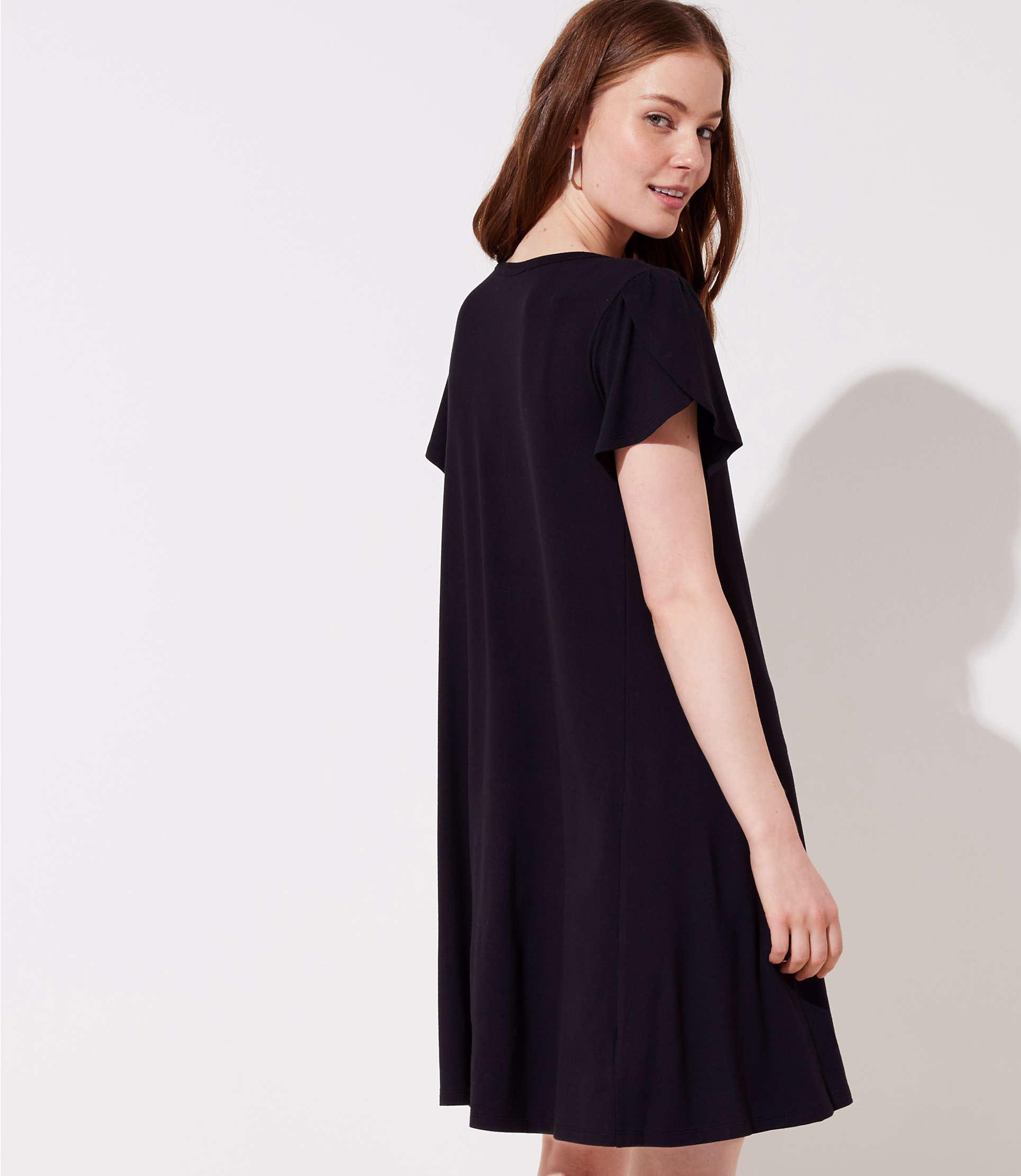 loft black swing dress