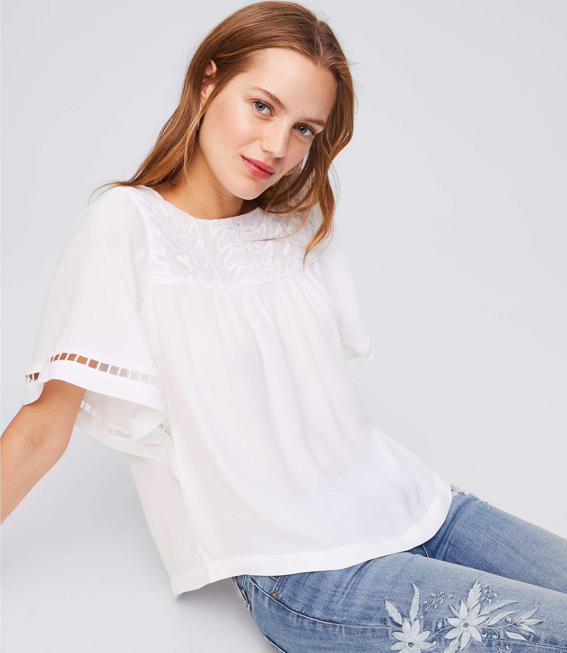 loft embroidered top