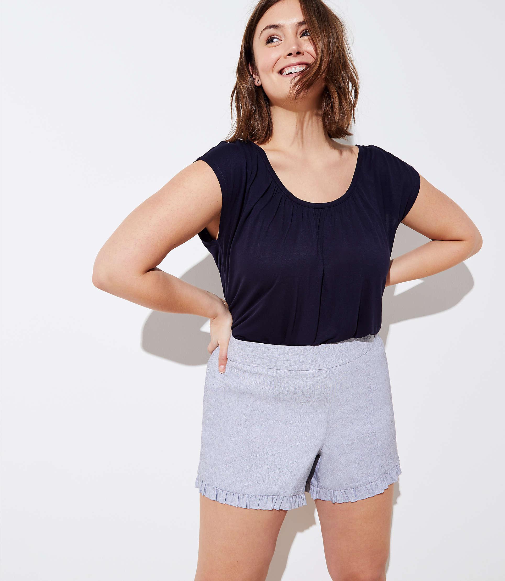 loft ruffle shorts