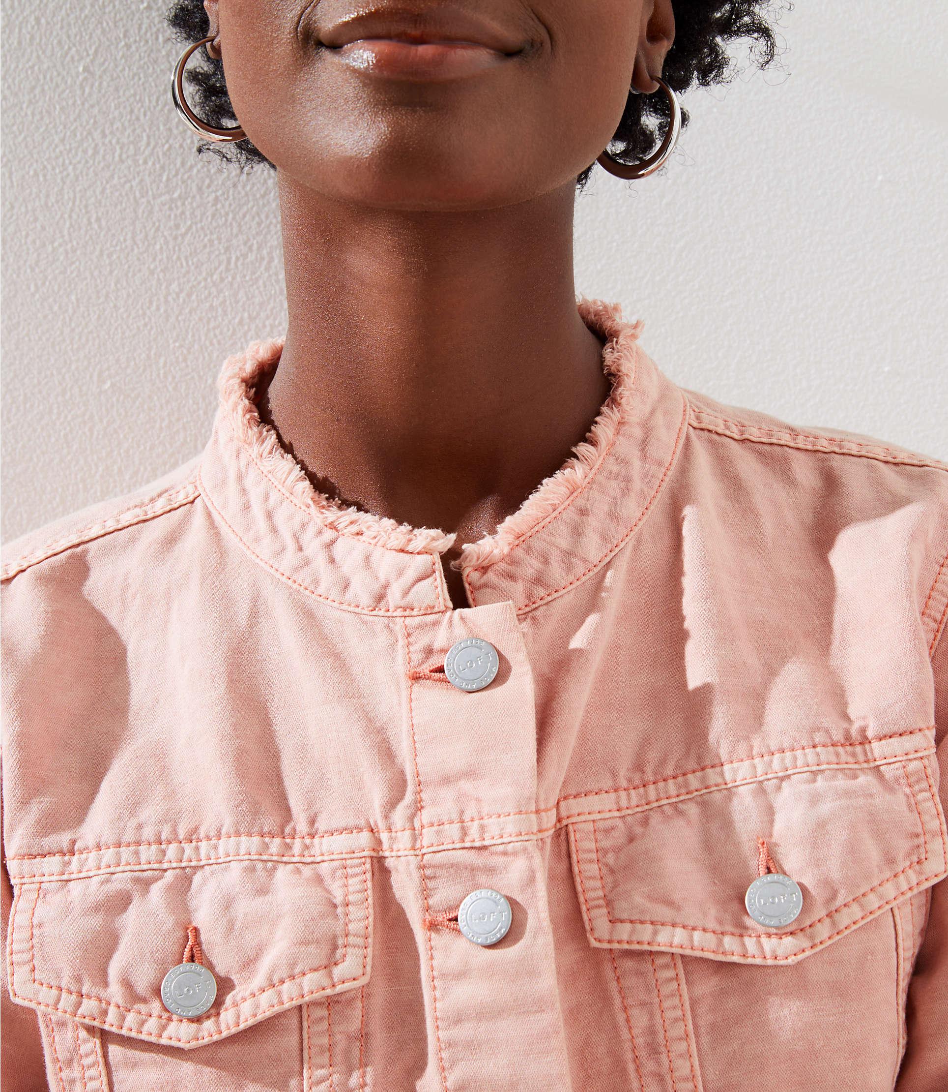 loft pink denim jacket