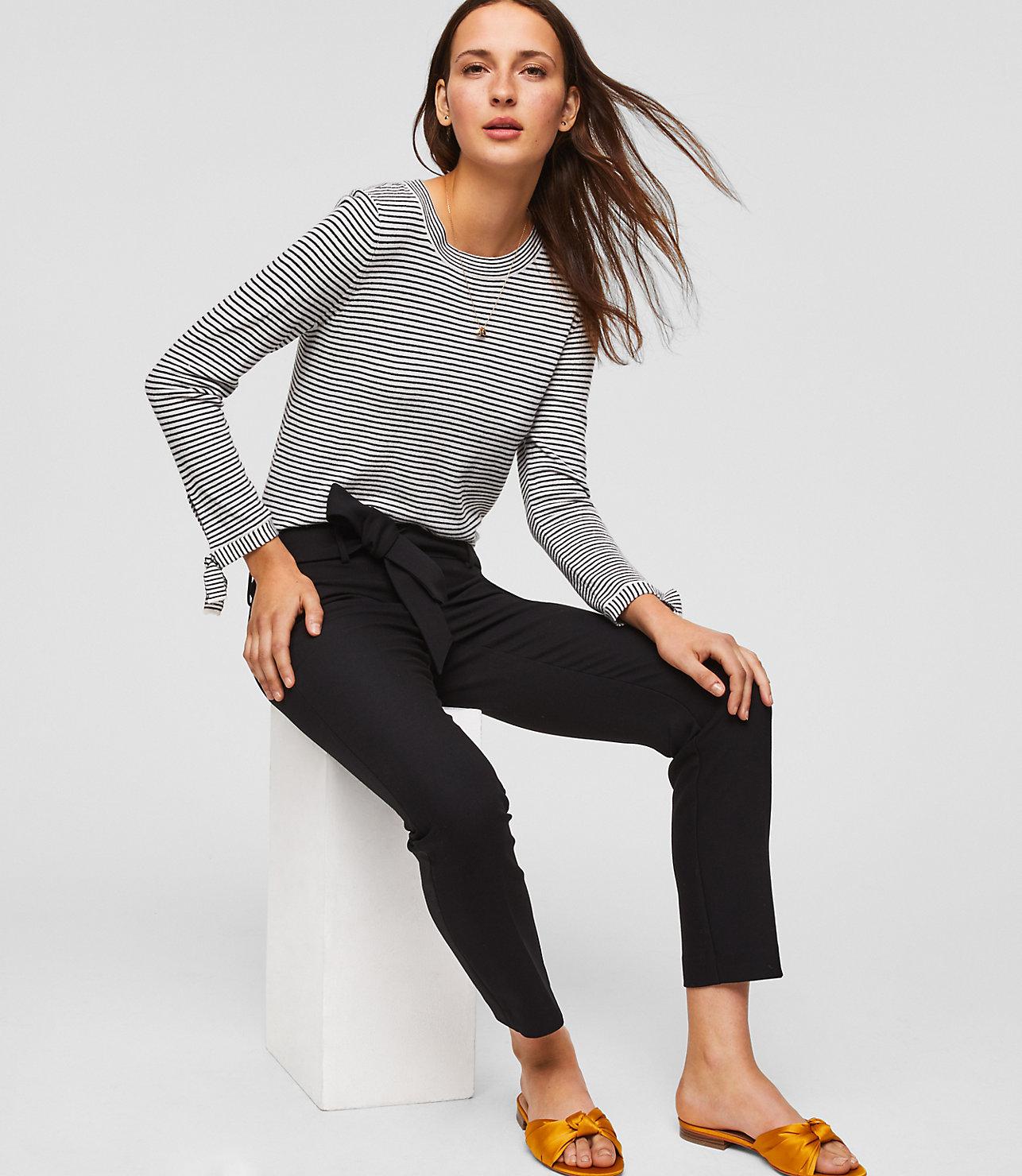 slim tie waist pencil pants in marisa fit