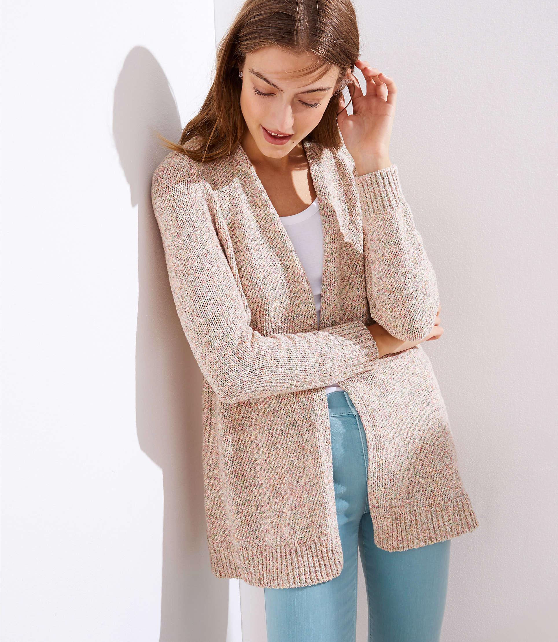 women's loft shirttail open cardigan