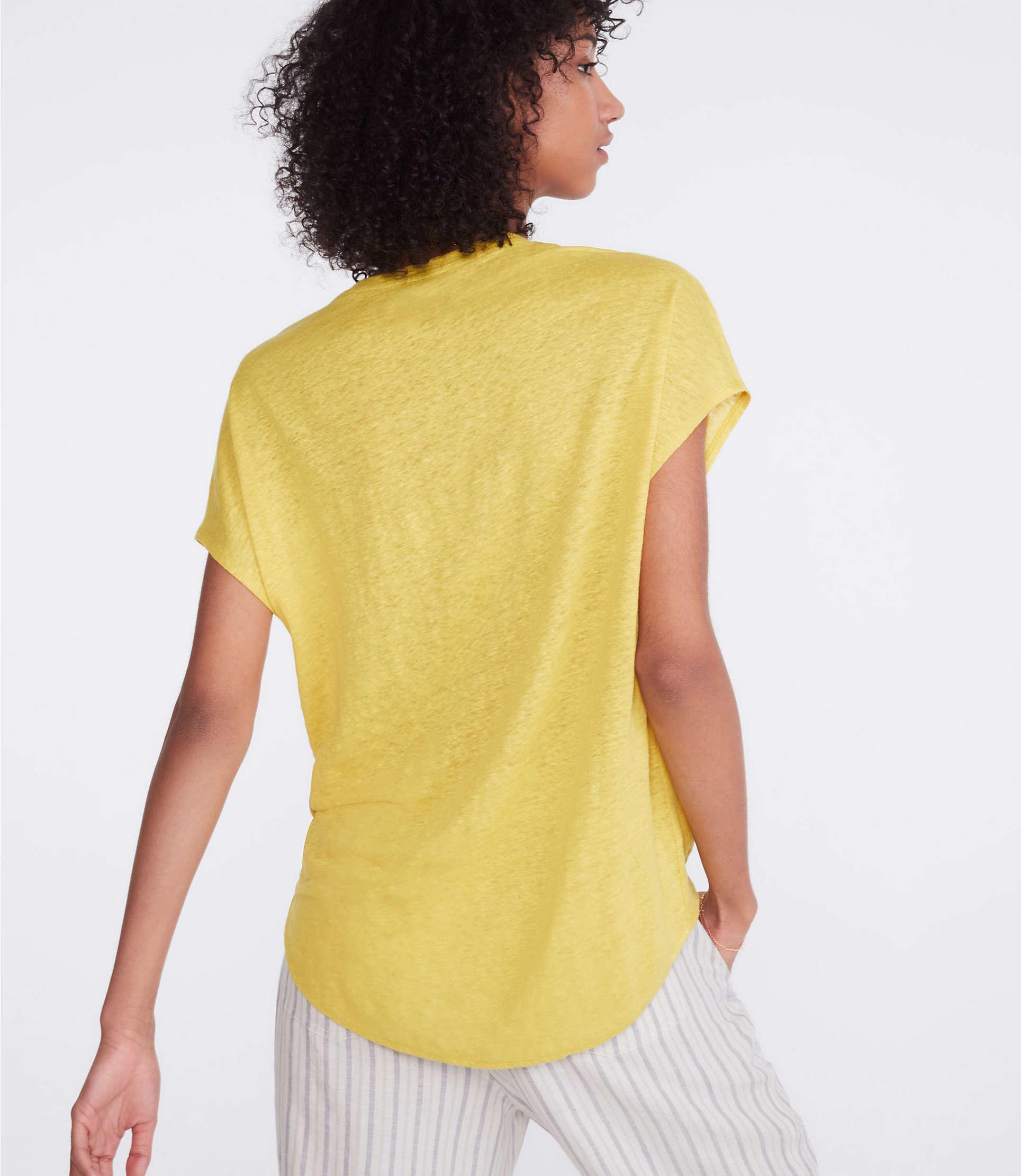 lou & grey softserve linen twist front top