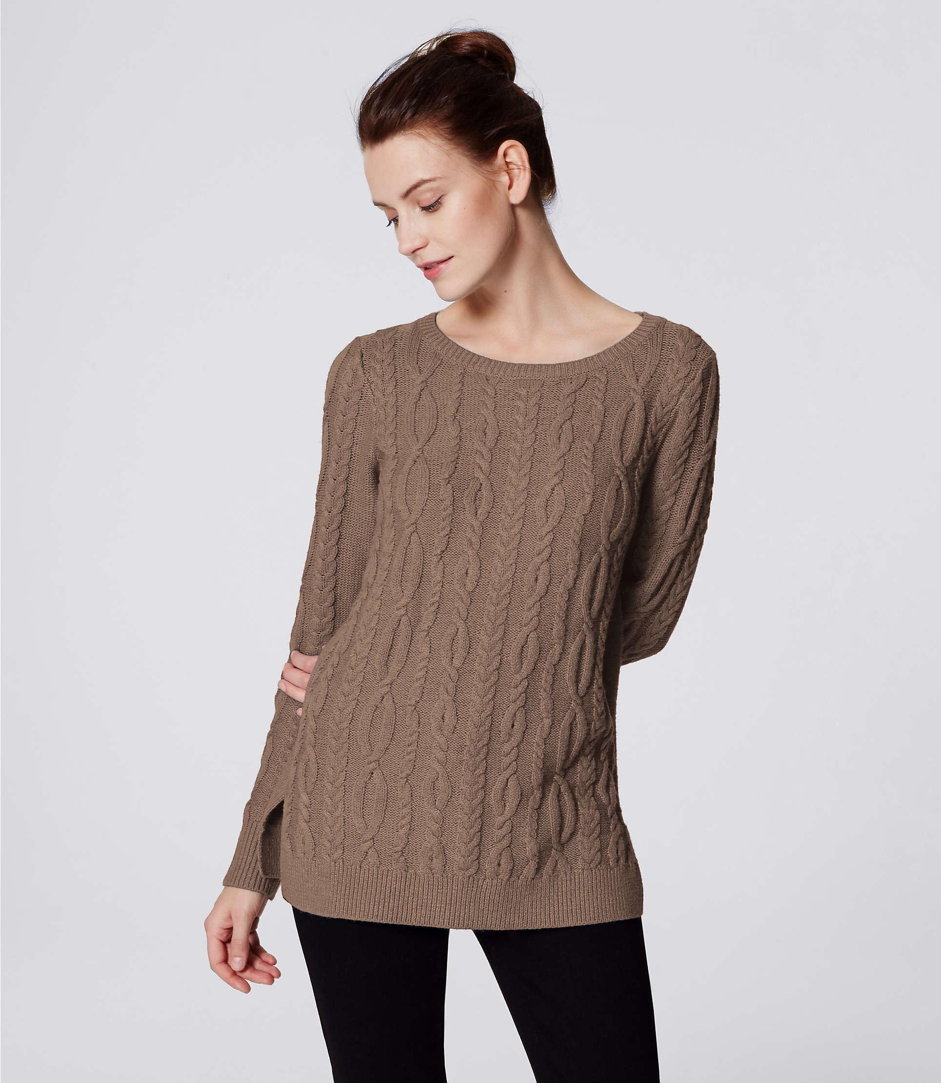loft-Warm-Chocolate-Truffle-Cable-Tunic-