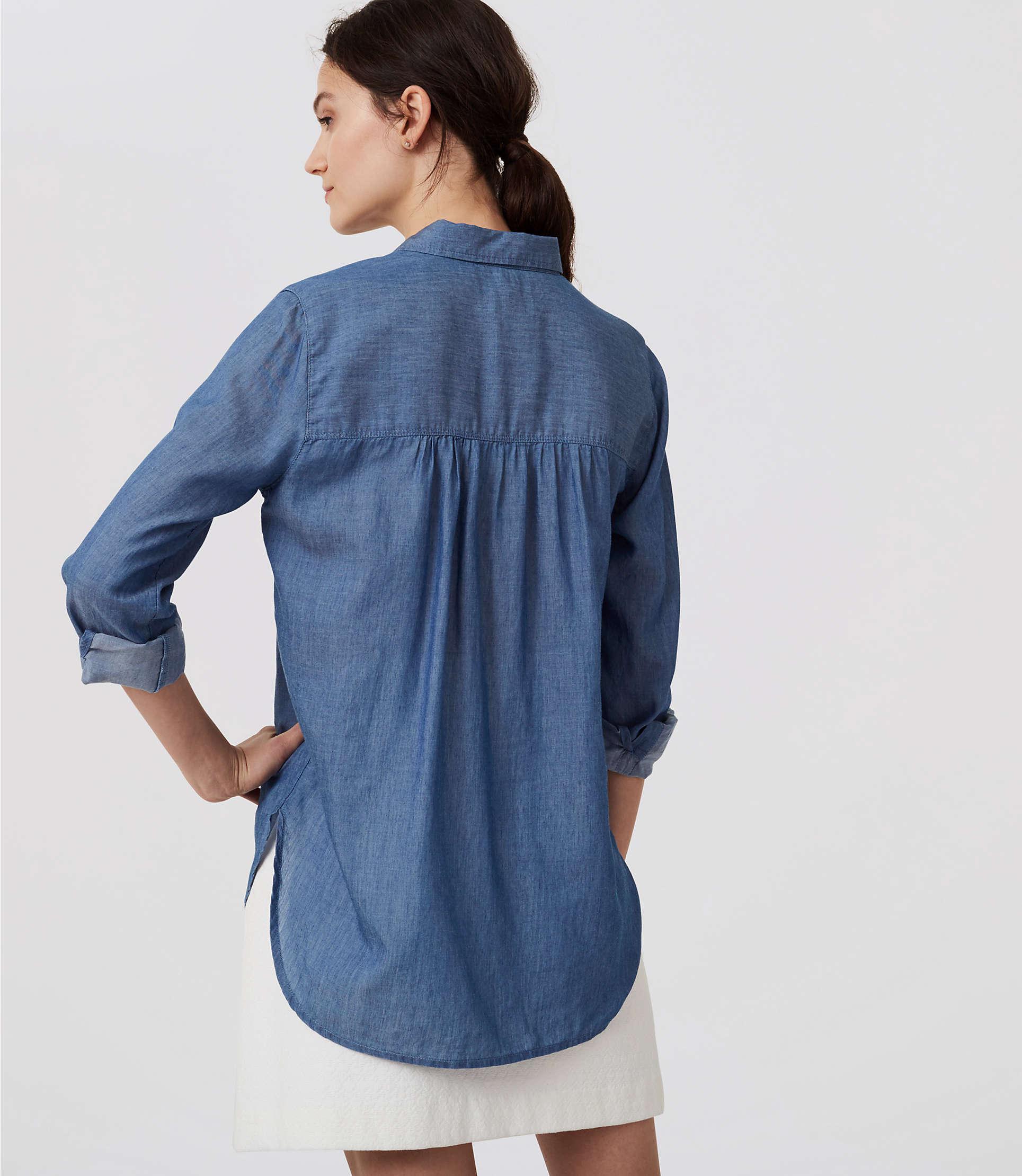 loft softened chambray shirt