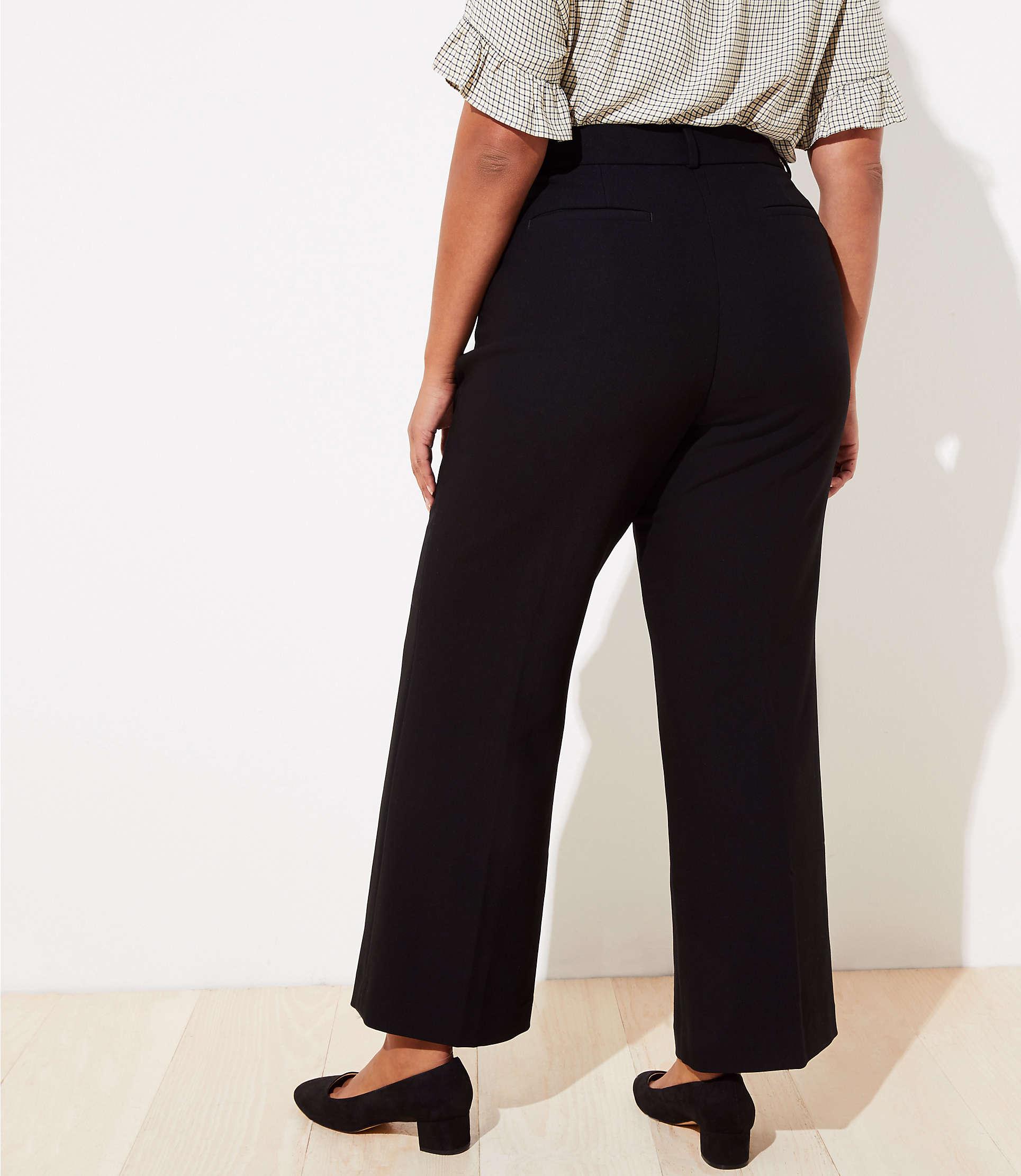 LOFT Plus High Waist Wide Leg Pants in Black Lyst