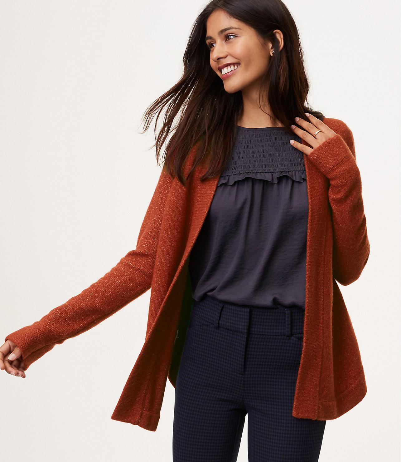 Lyst Loft Shirttail Open Cardigan