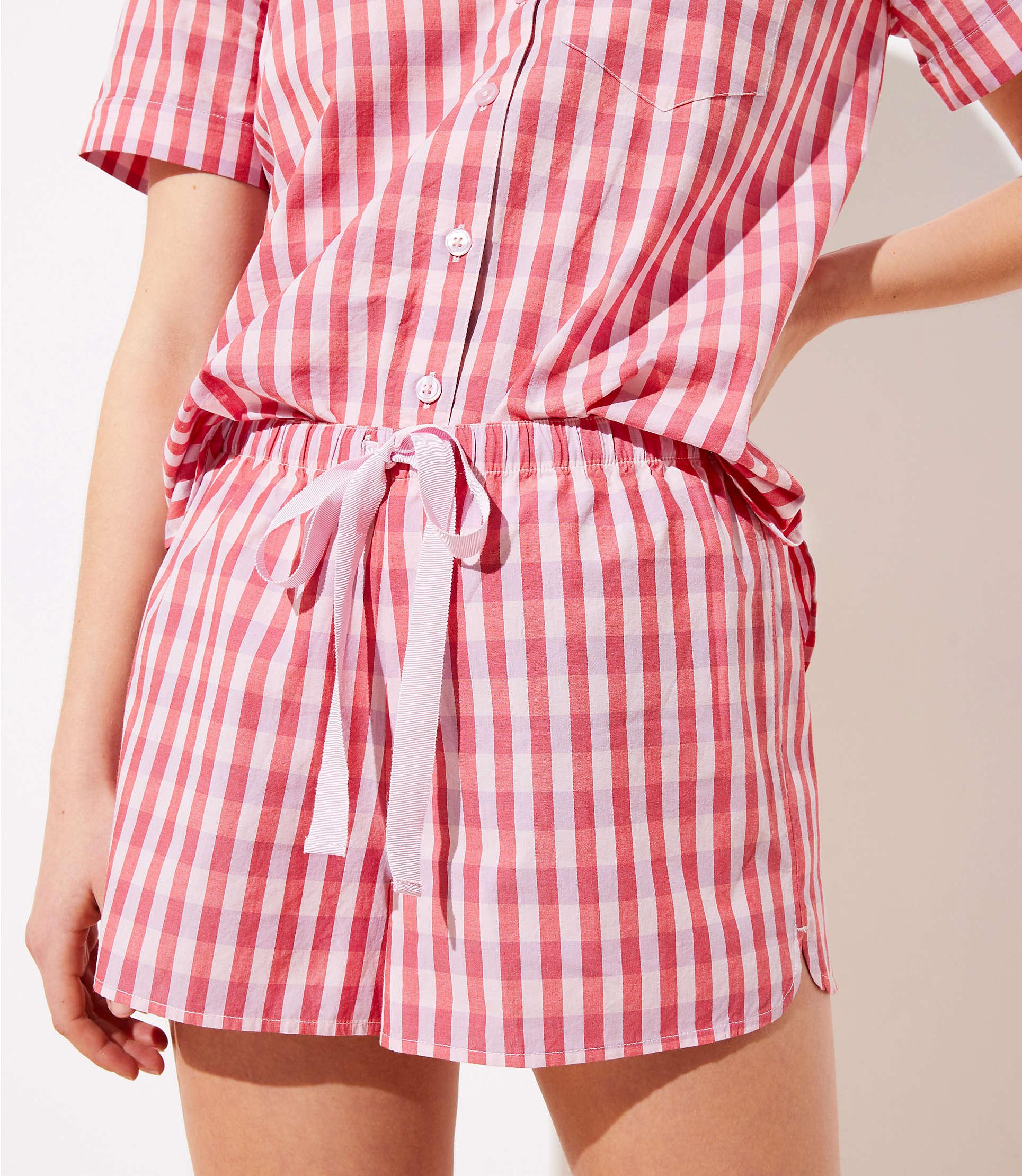 pink gingham shorts