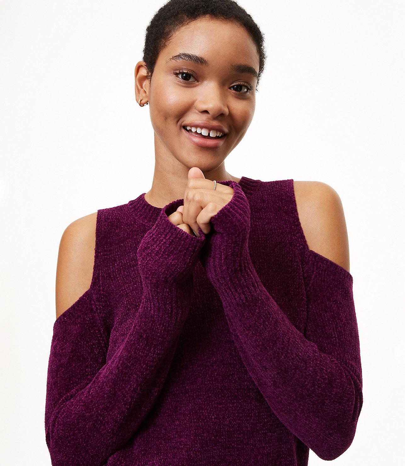loft cold shoulder sweater