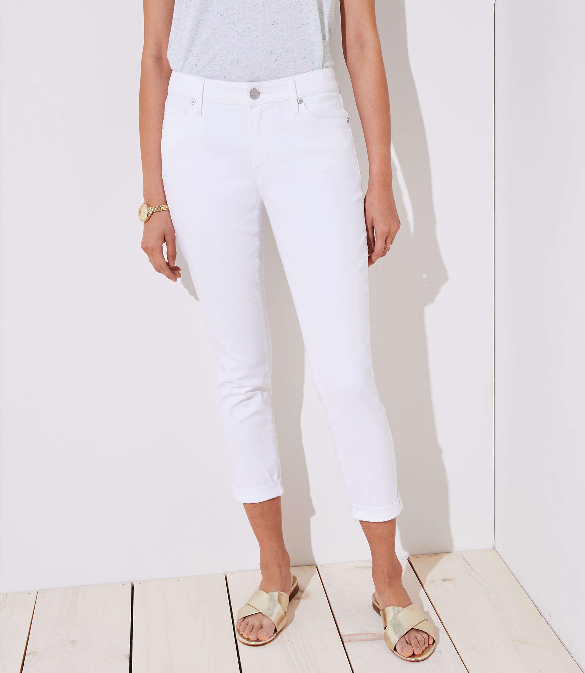 loft curvy white jeans