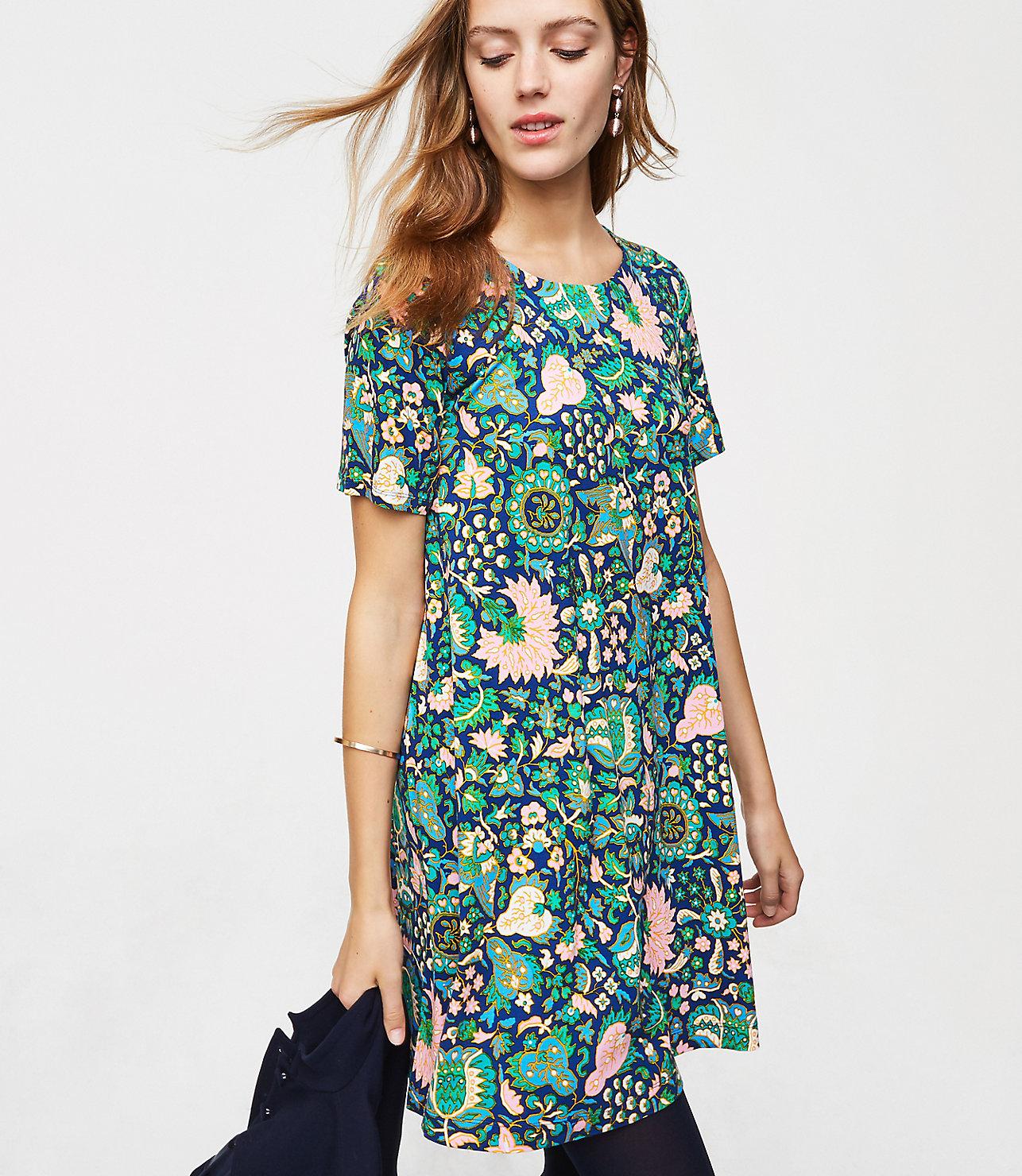 Lyst Loft Petite Floriculture Swing Dress in Blue