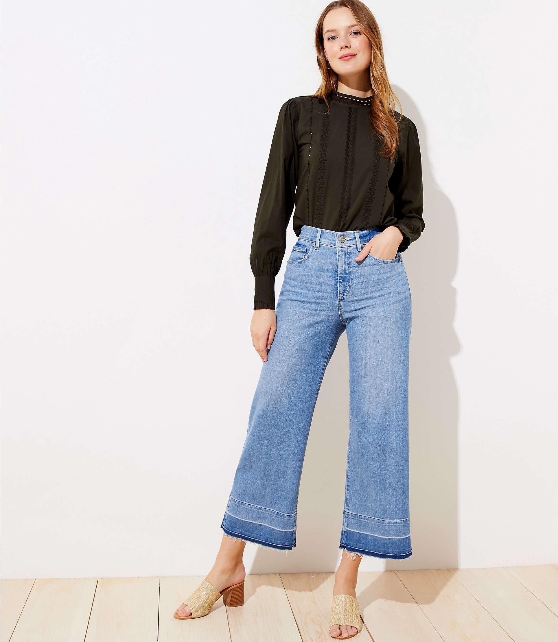 loft wide leg crop jeans
