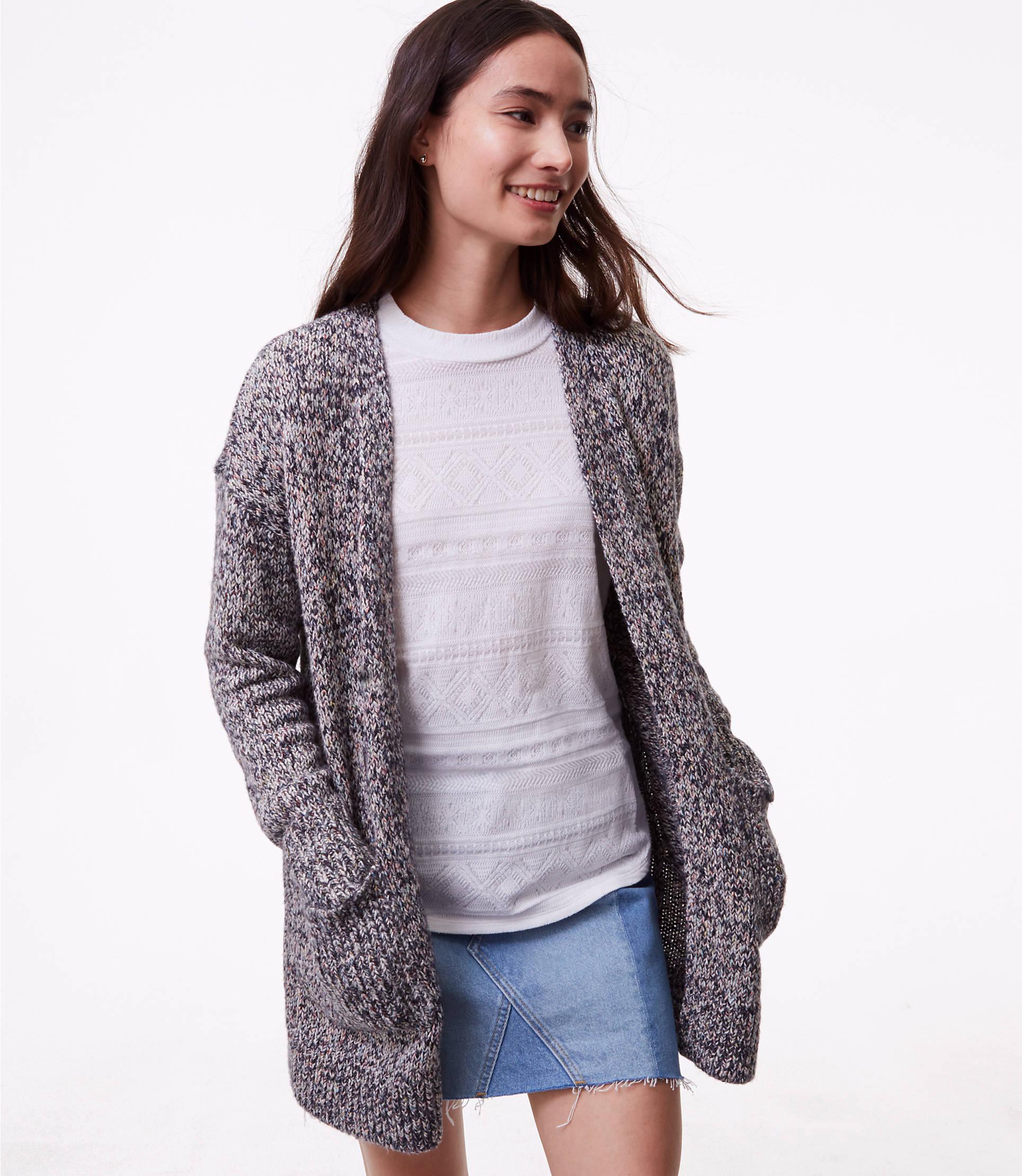loft gray cardigan