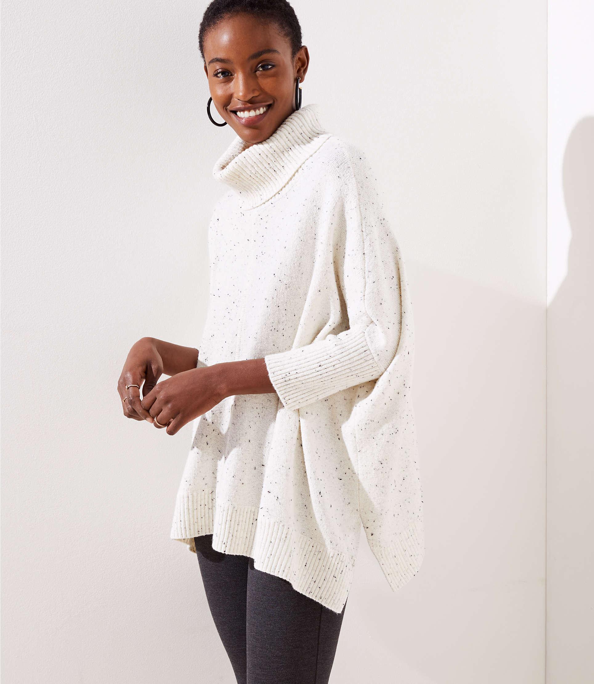 turtleneck poncho sweater