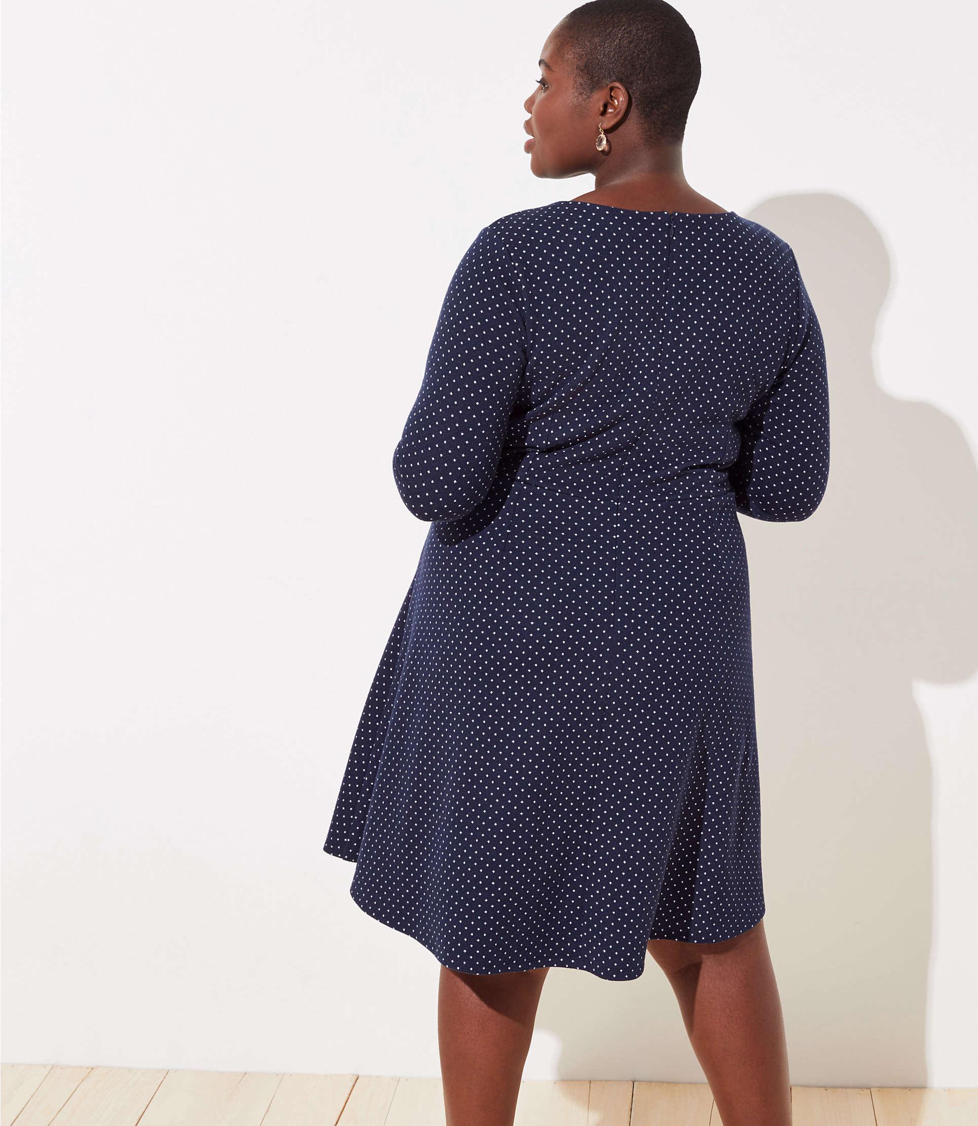 geo jacquard knit wrap dress