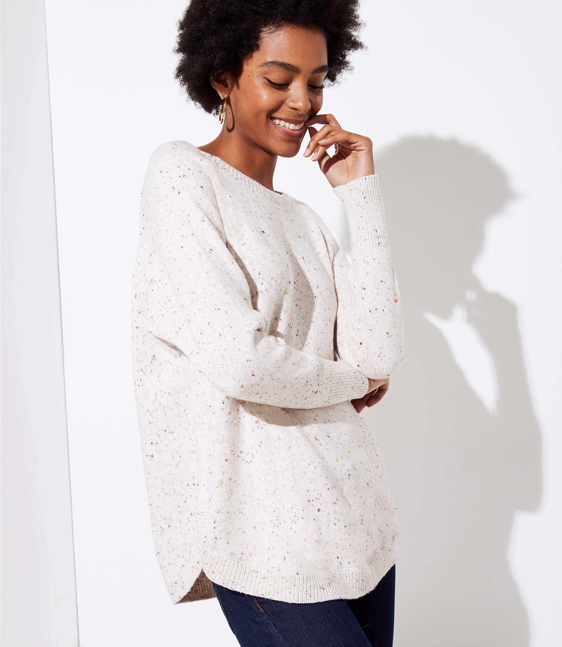 cream speckled sweater