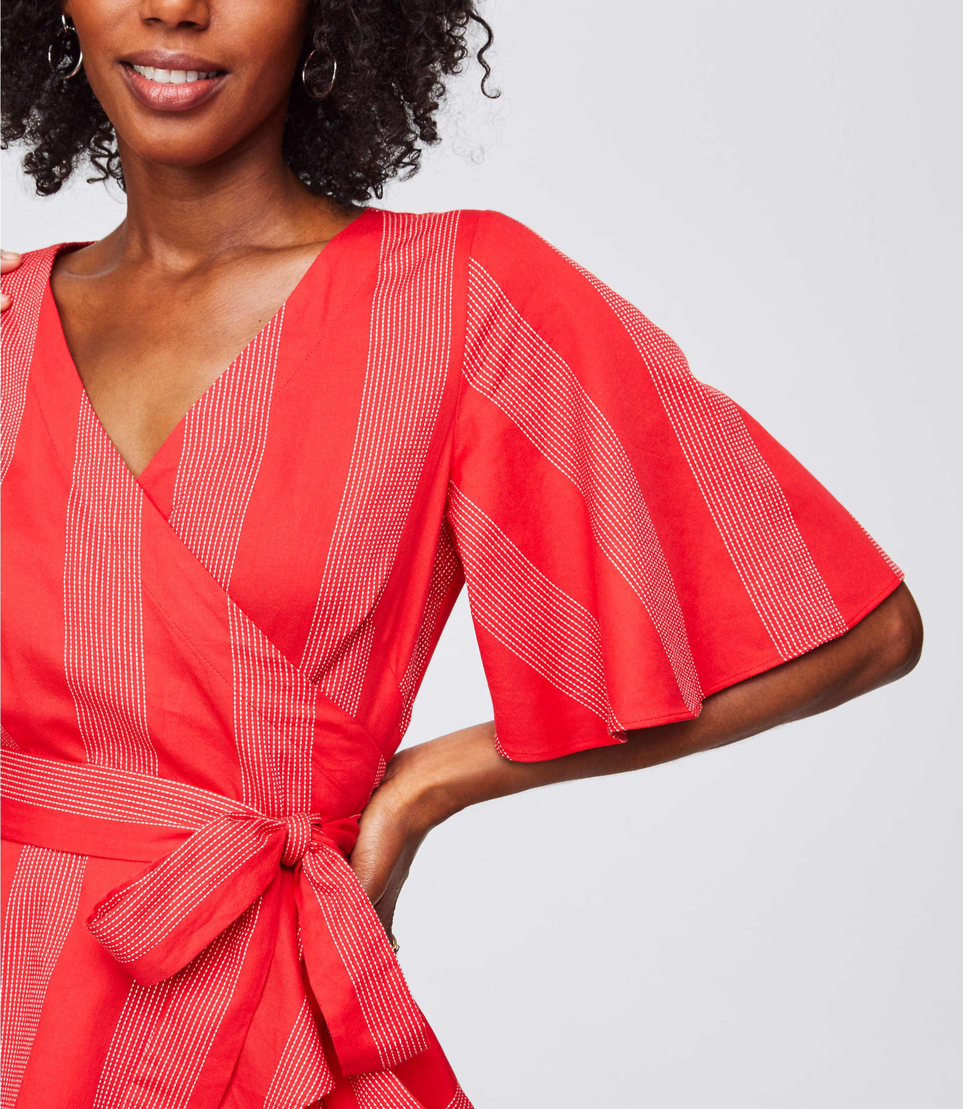 loft striped wrap top