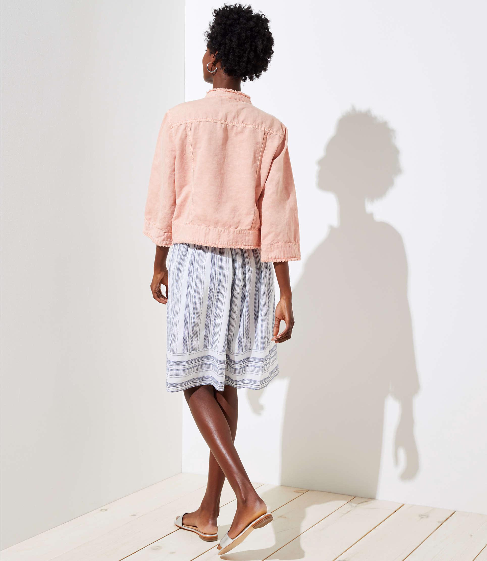 loft pink denim jacket