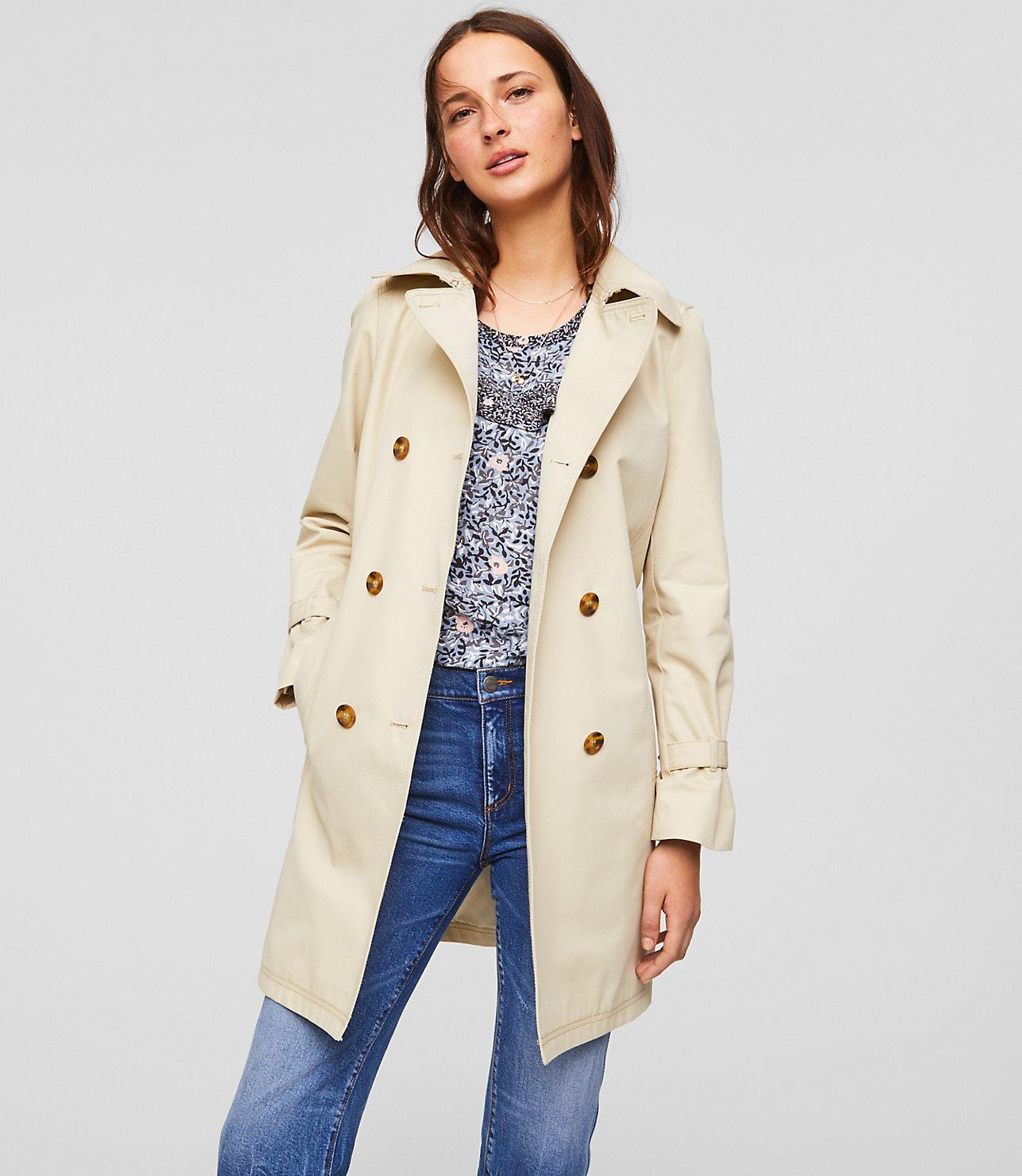 Lyst - Loft Twill Trench Coat in Natural