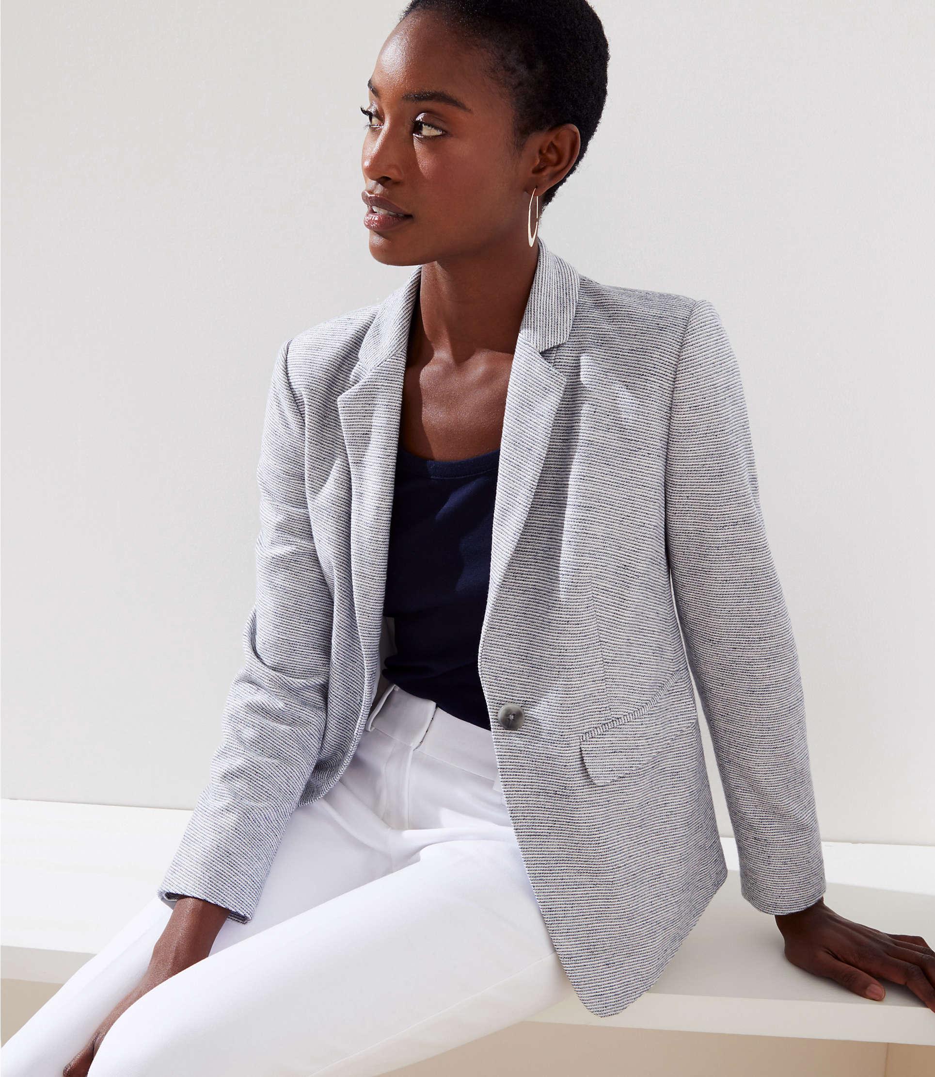 LOFT Striped Knit Modern Blazer Lyst