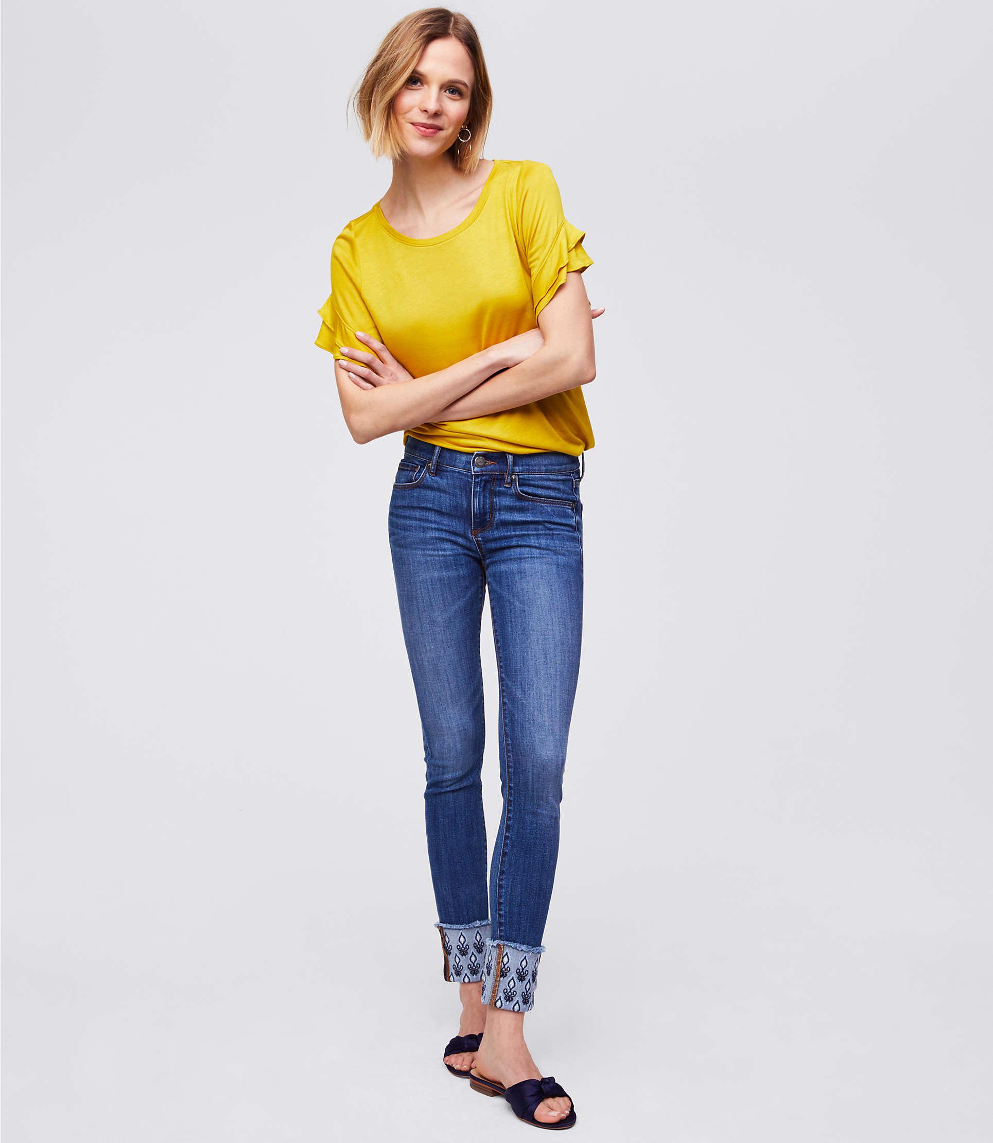 loft embroidered jeans