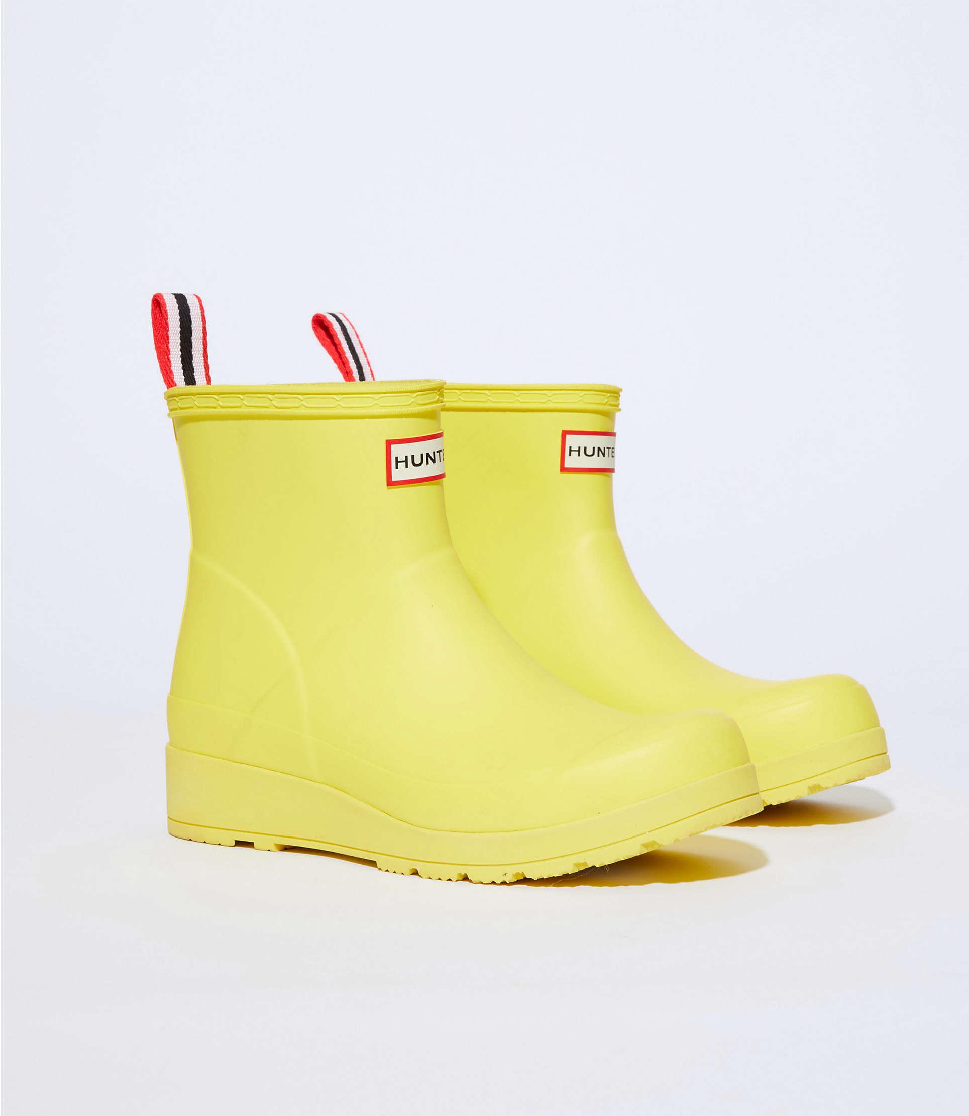 short yellow rain boots