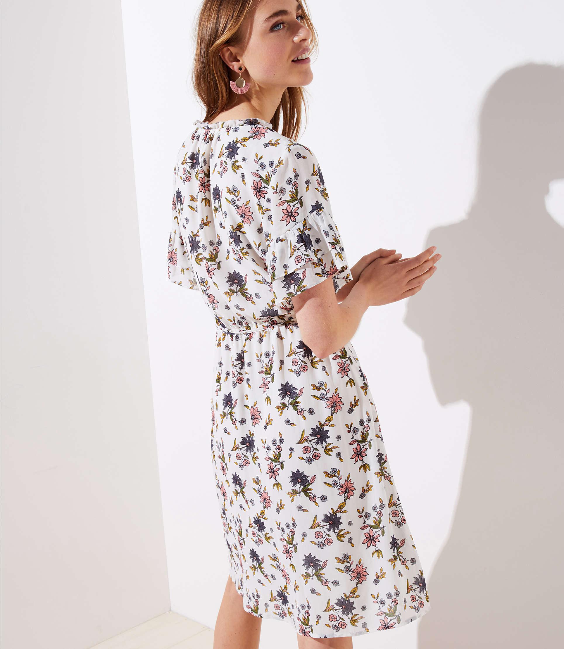loft wildflower flounce dress