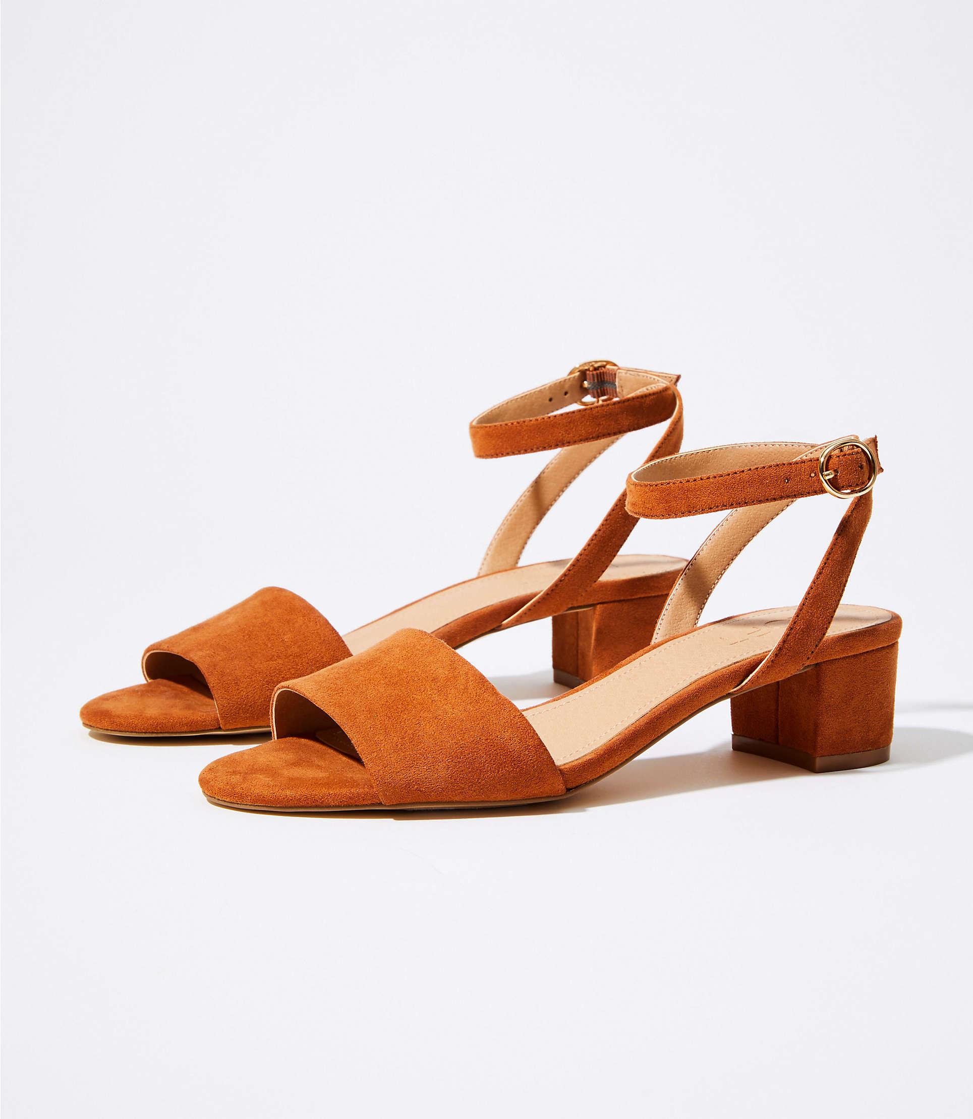 ankle strap low block heel sandals