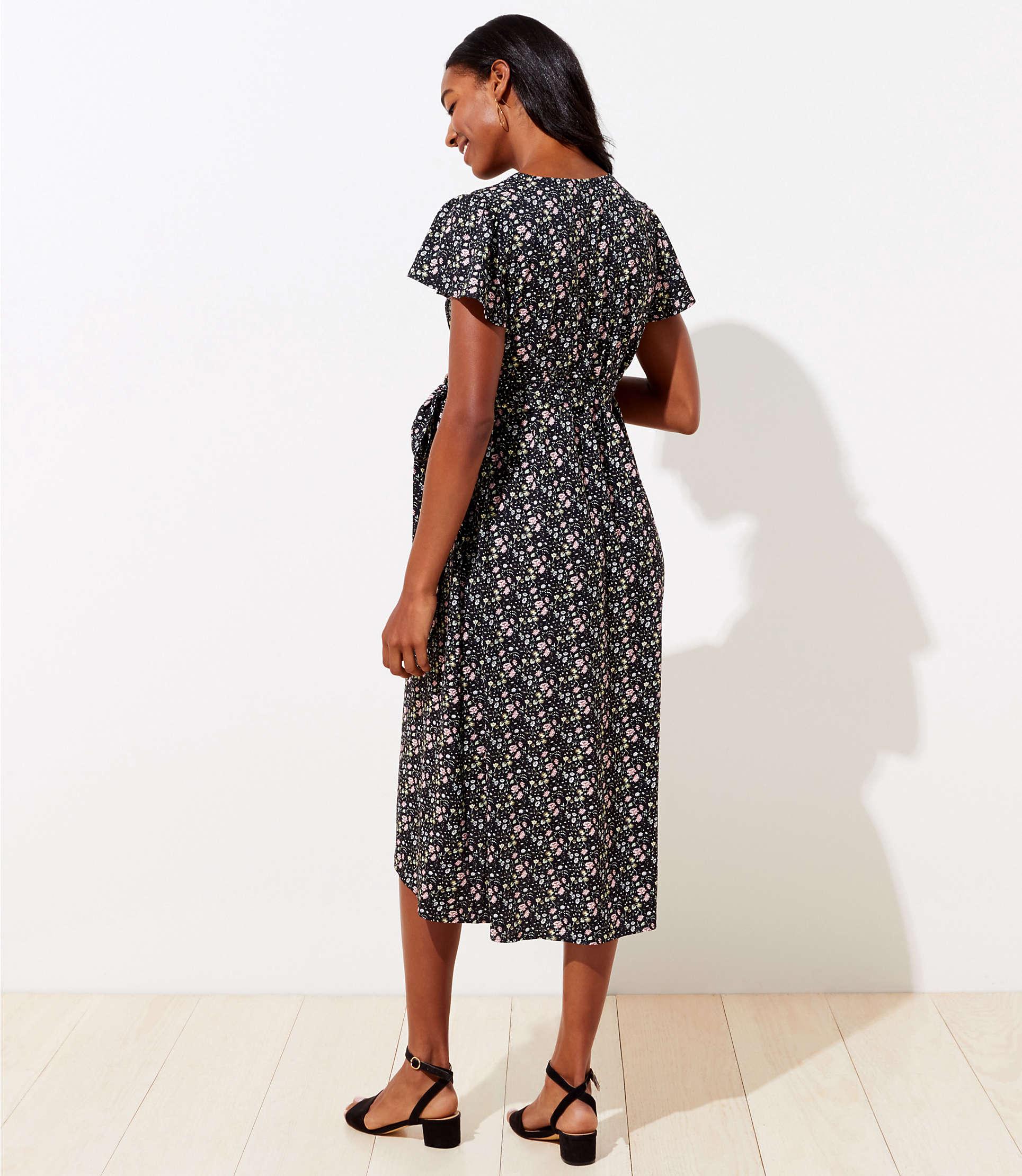 loft vine flutter wrap dress