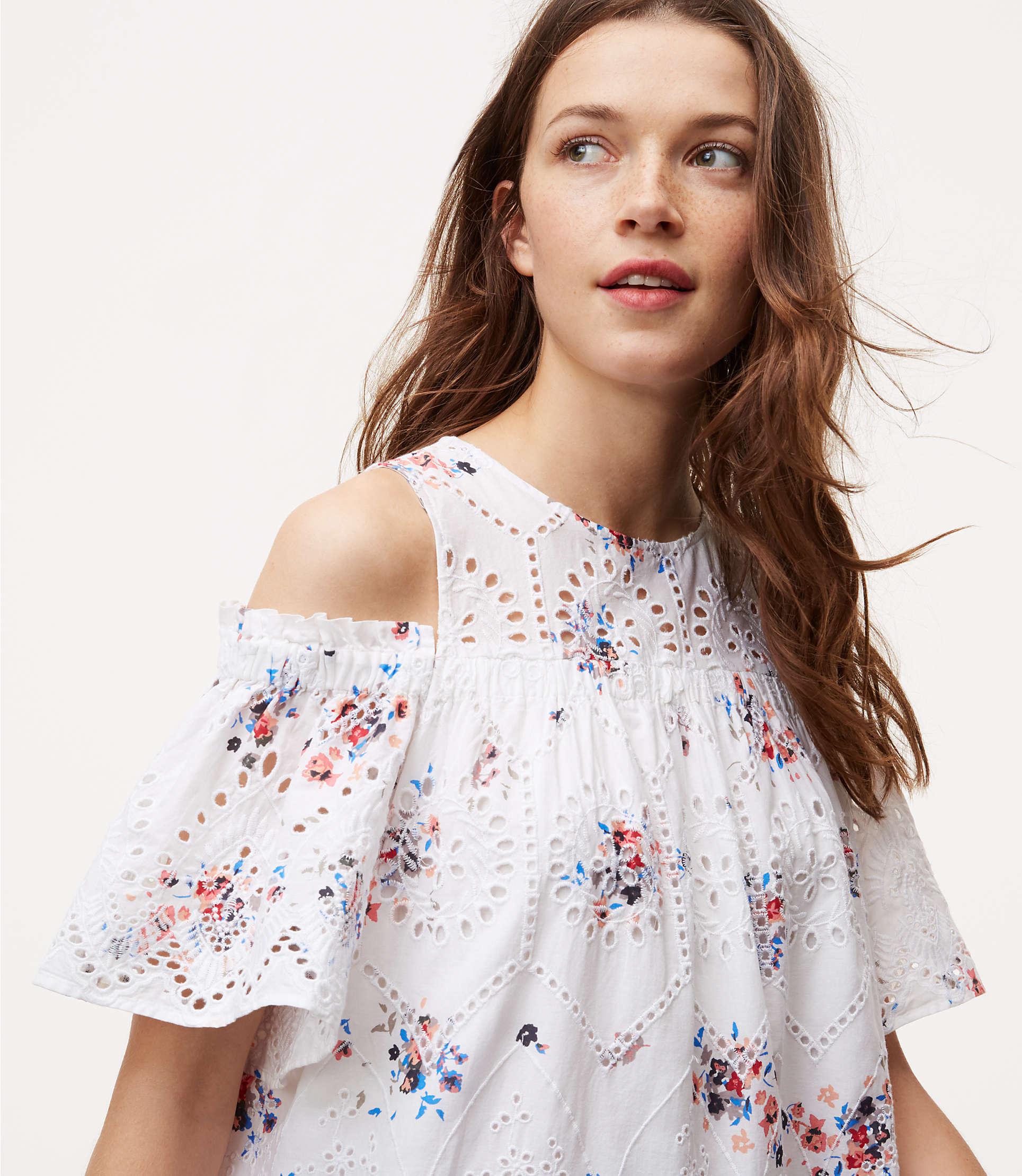 loft white floral dress