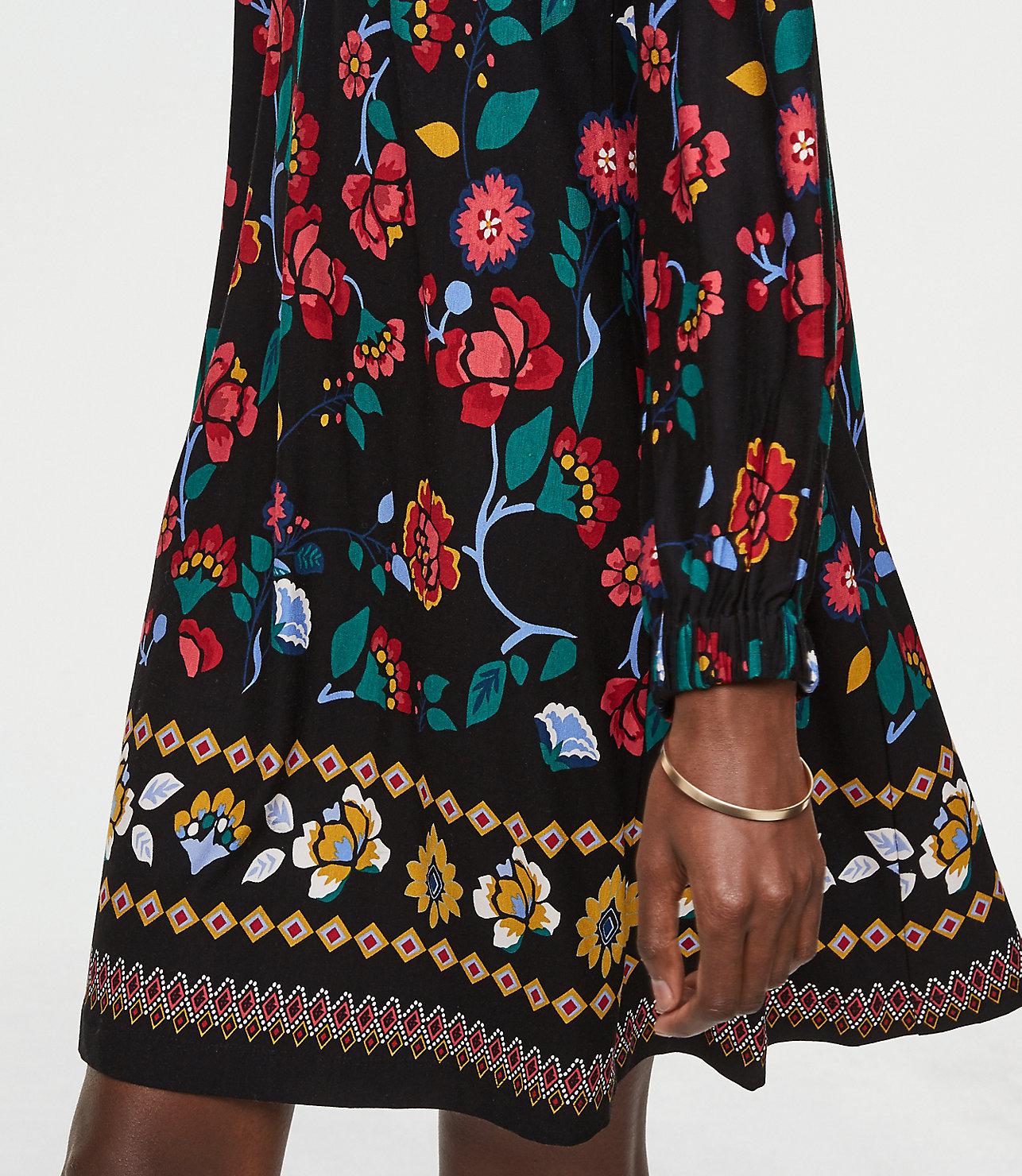 loft black floral dress