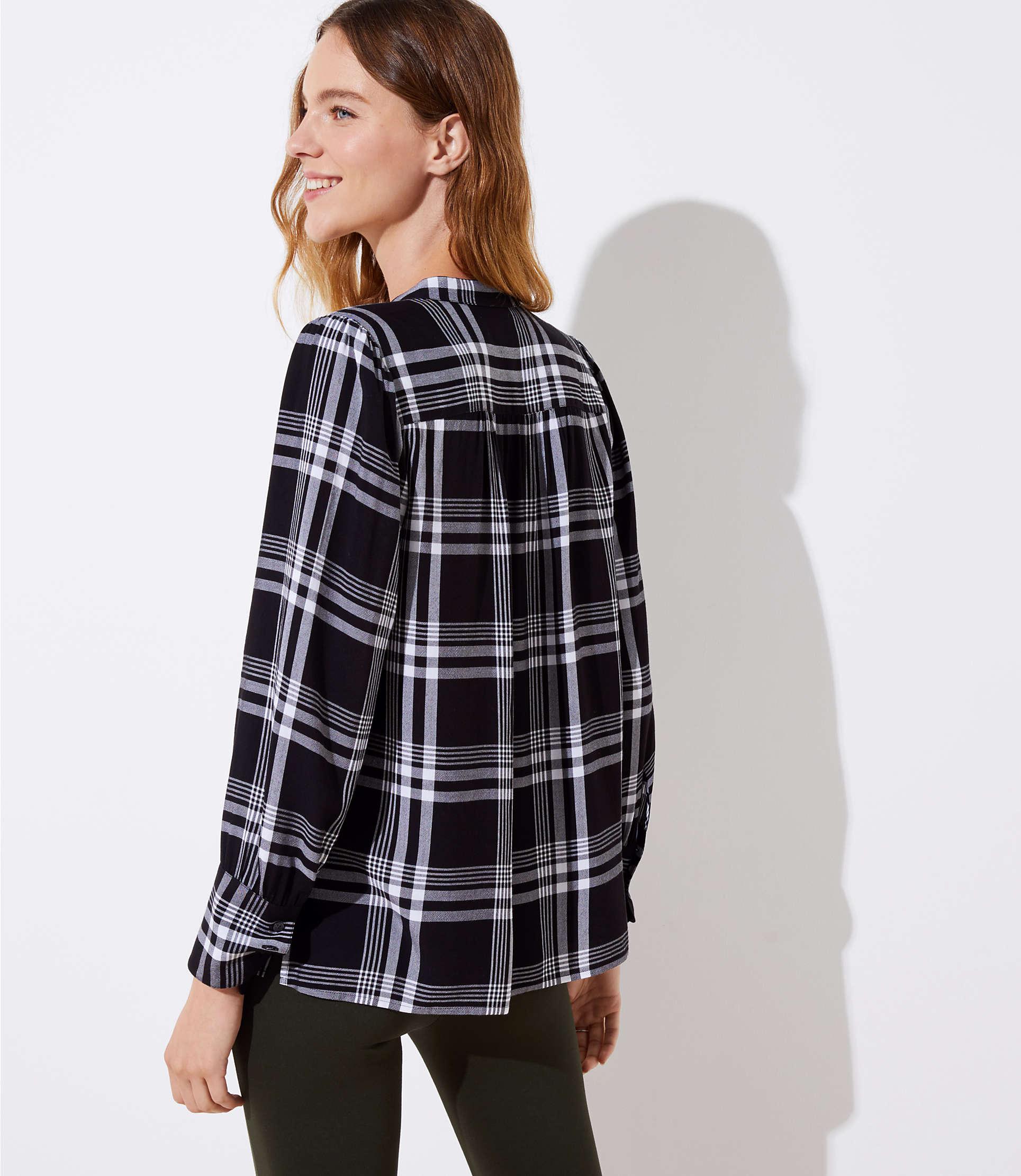 black puff shoulder blouse