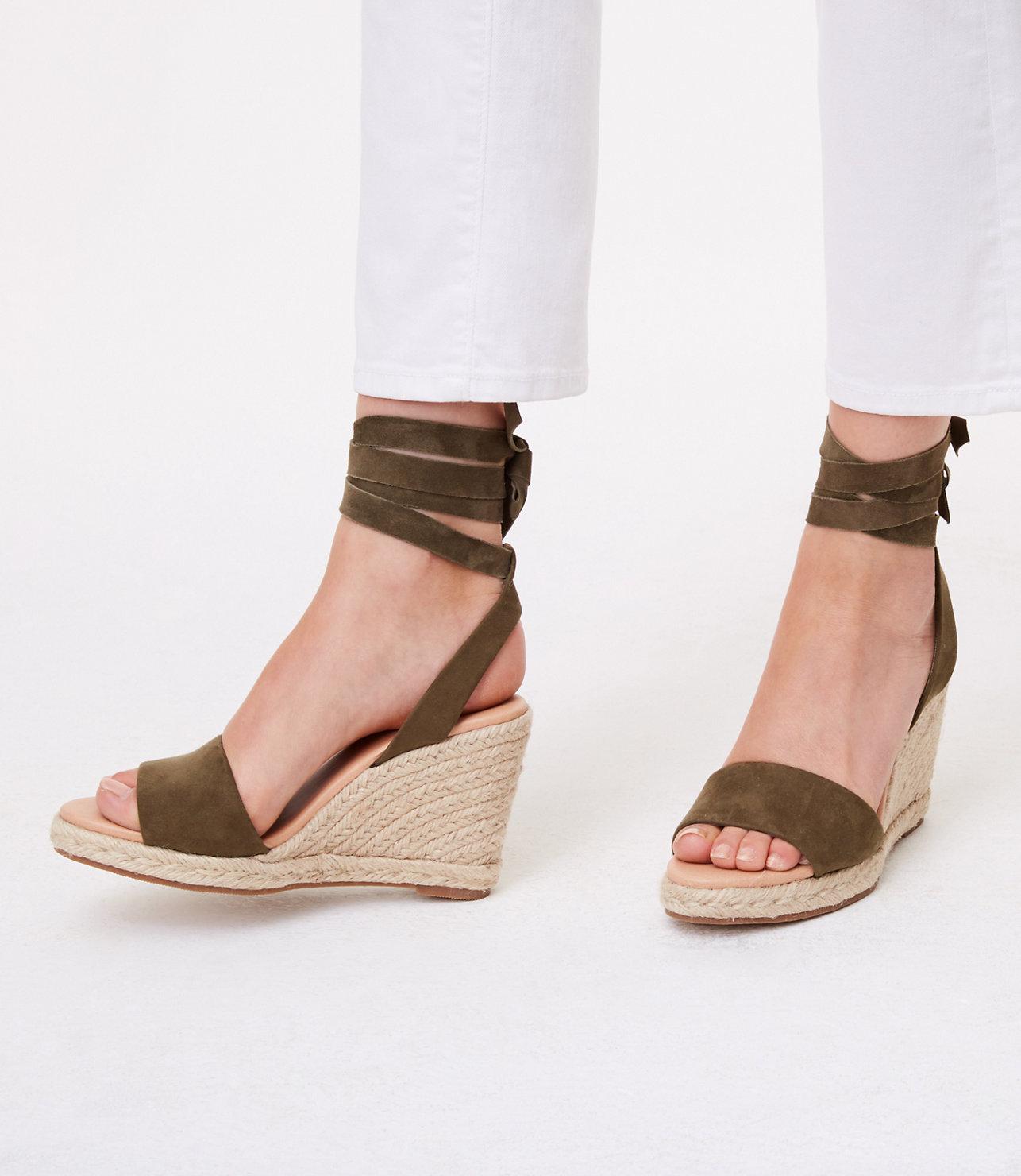 tie ankle wedge espadrilles