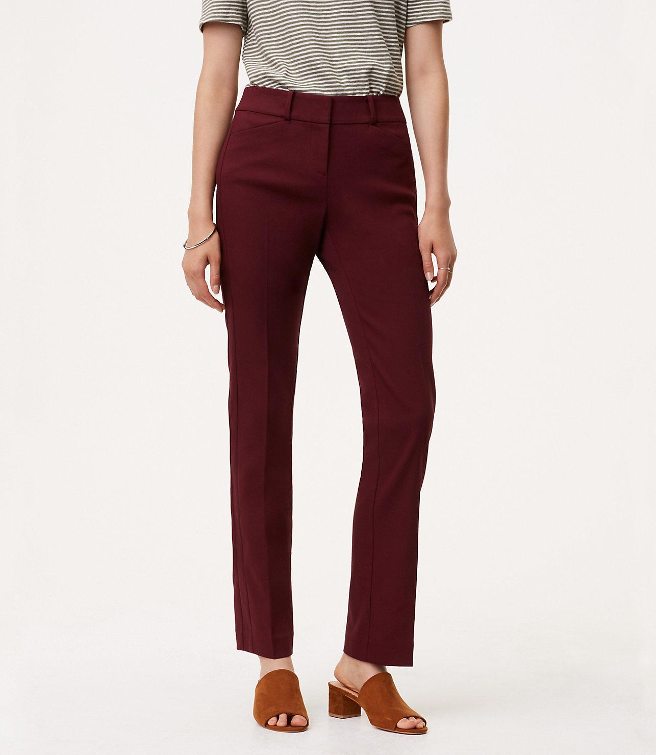 LOFT Cotton Tall Straight Leg Textured Pants In Julie Fit Lyst
