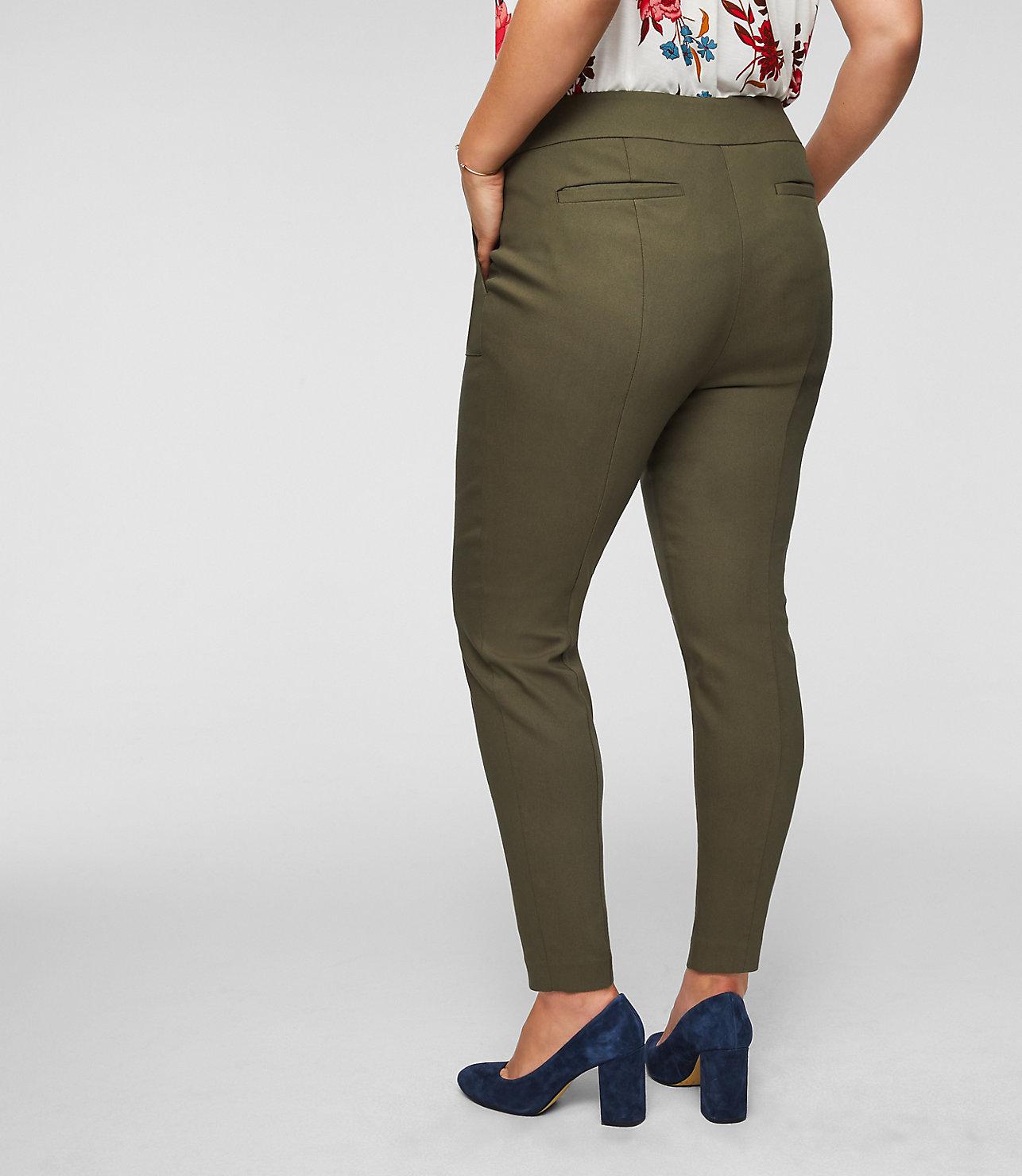 LOFT Cotton Plus Skinny Ankle Cargo Pants in Green - Lyst