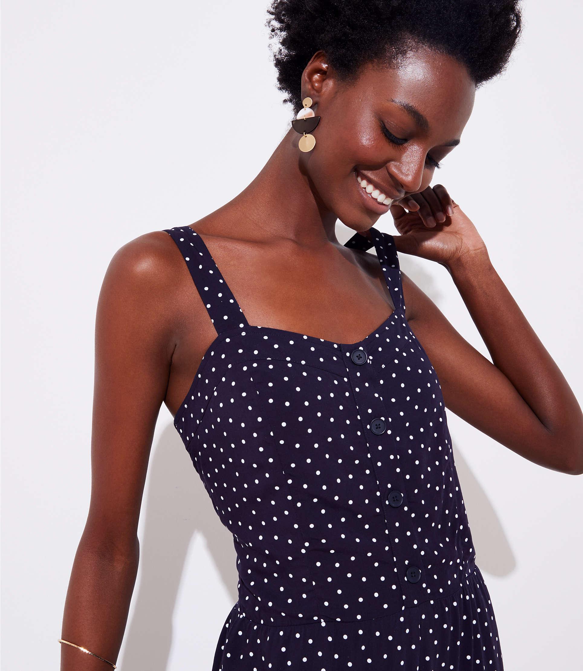 polka dot jumpsuit loft