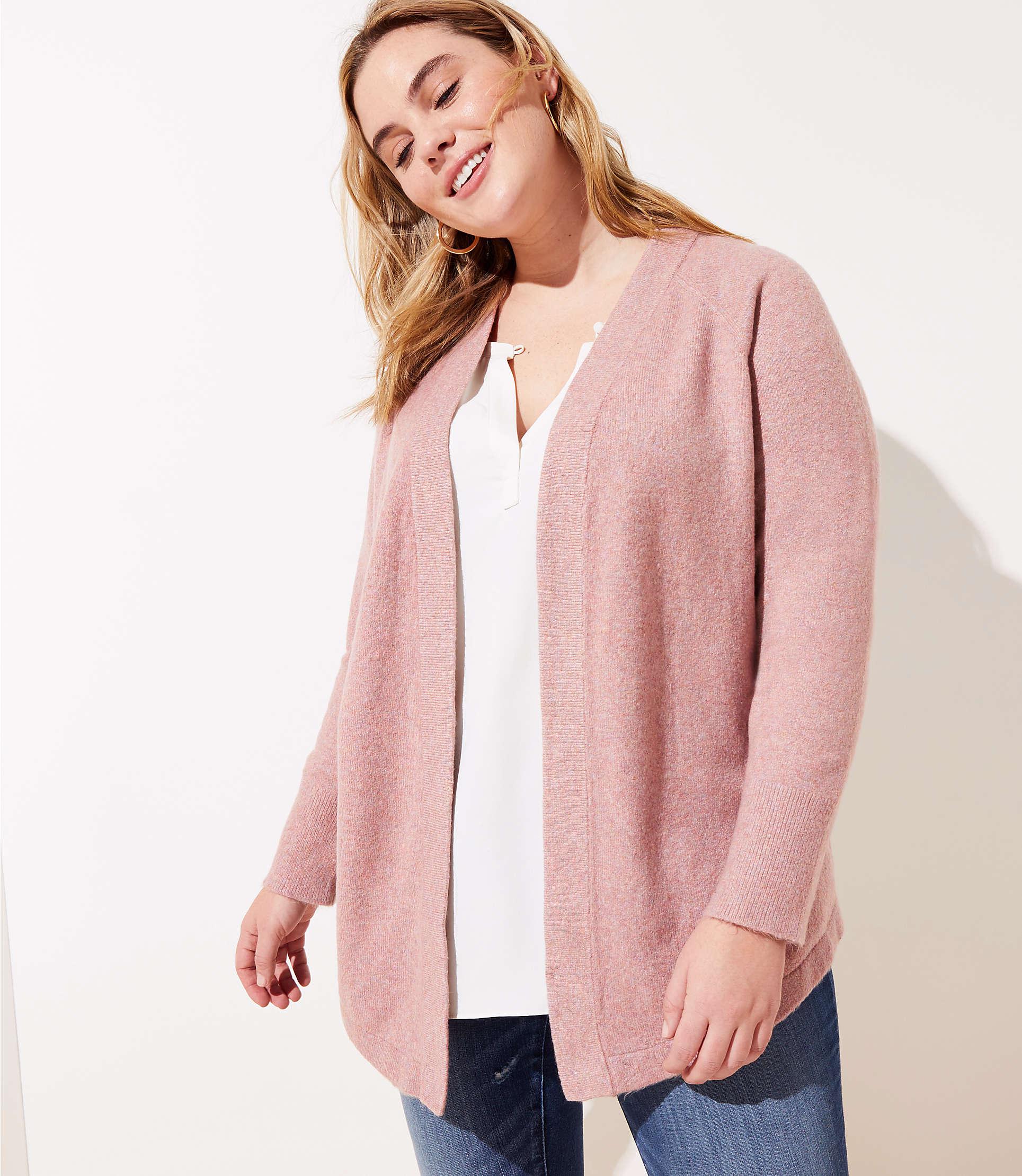 women's loft shirttail open cardigan