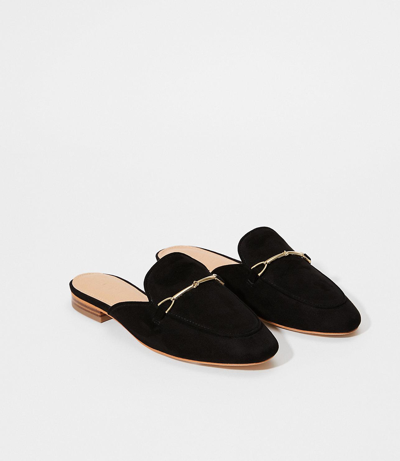 black loafer slides