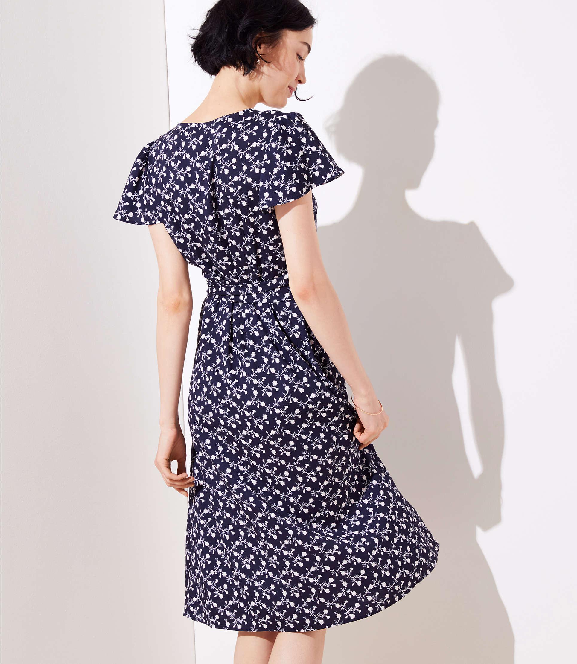 loft vine flutter wrap dress
