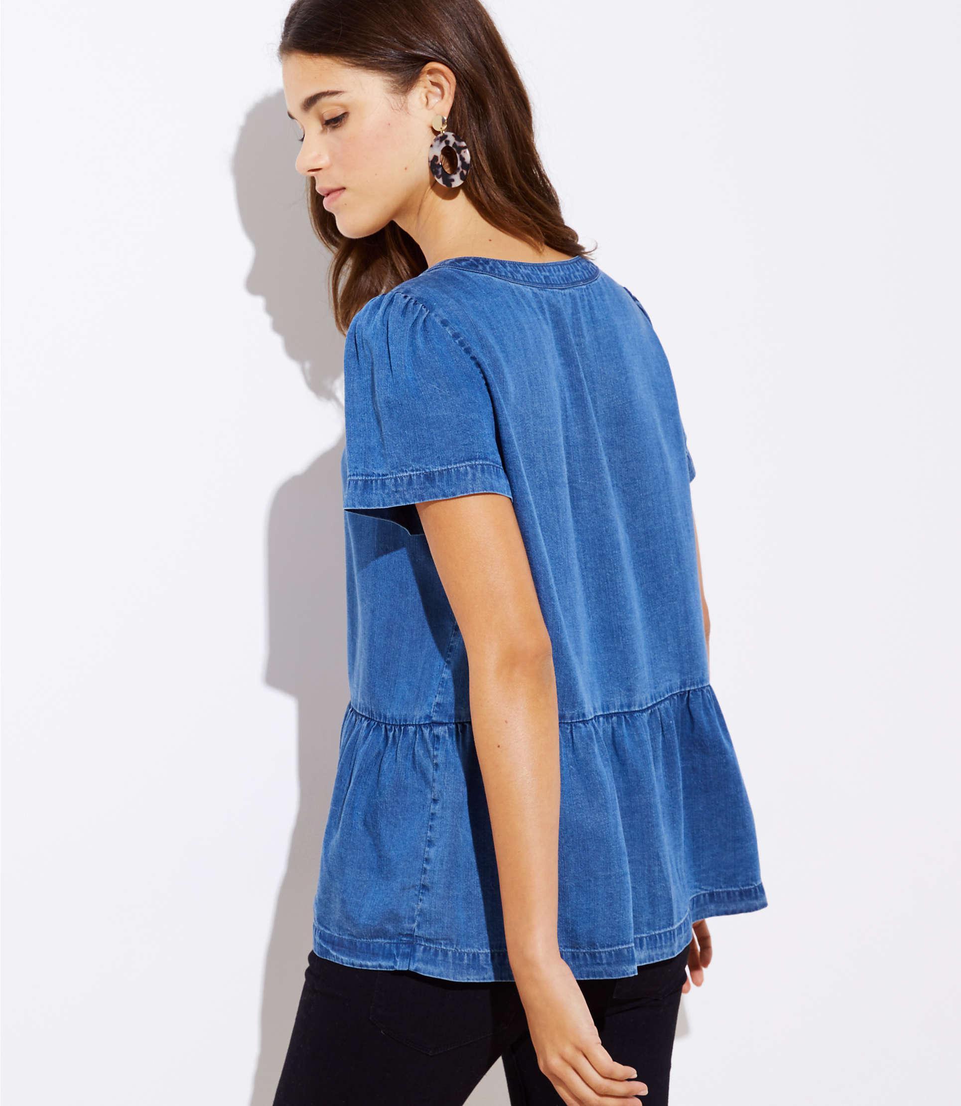 chambray peplum top