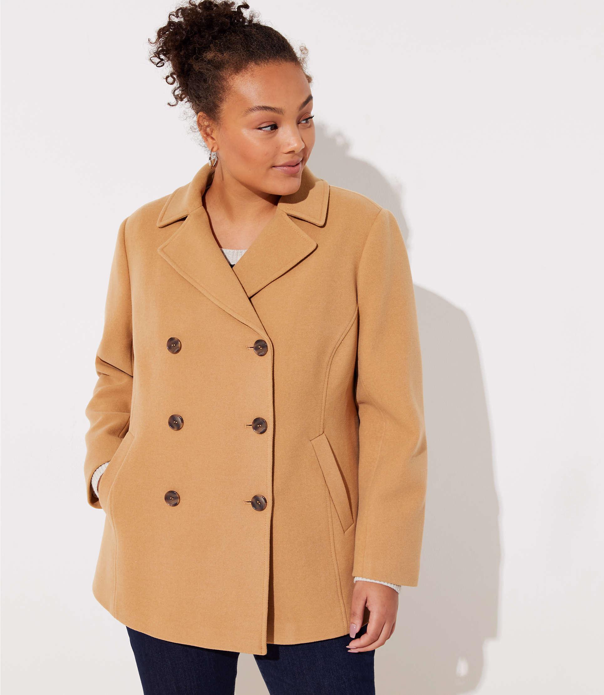 womens knee length camel coat