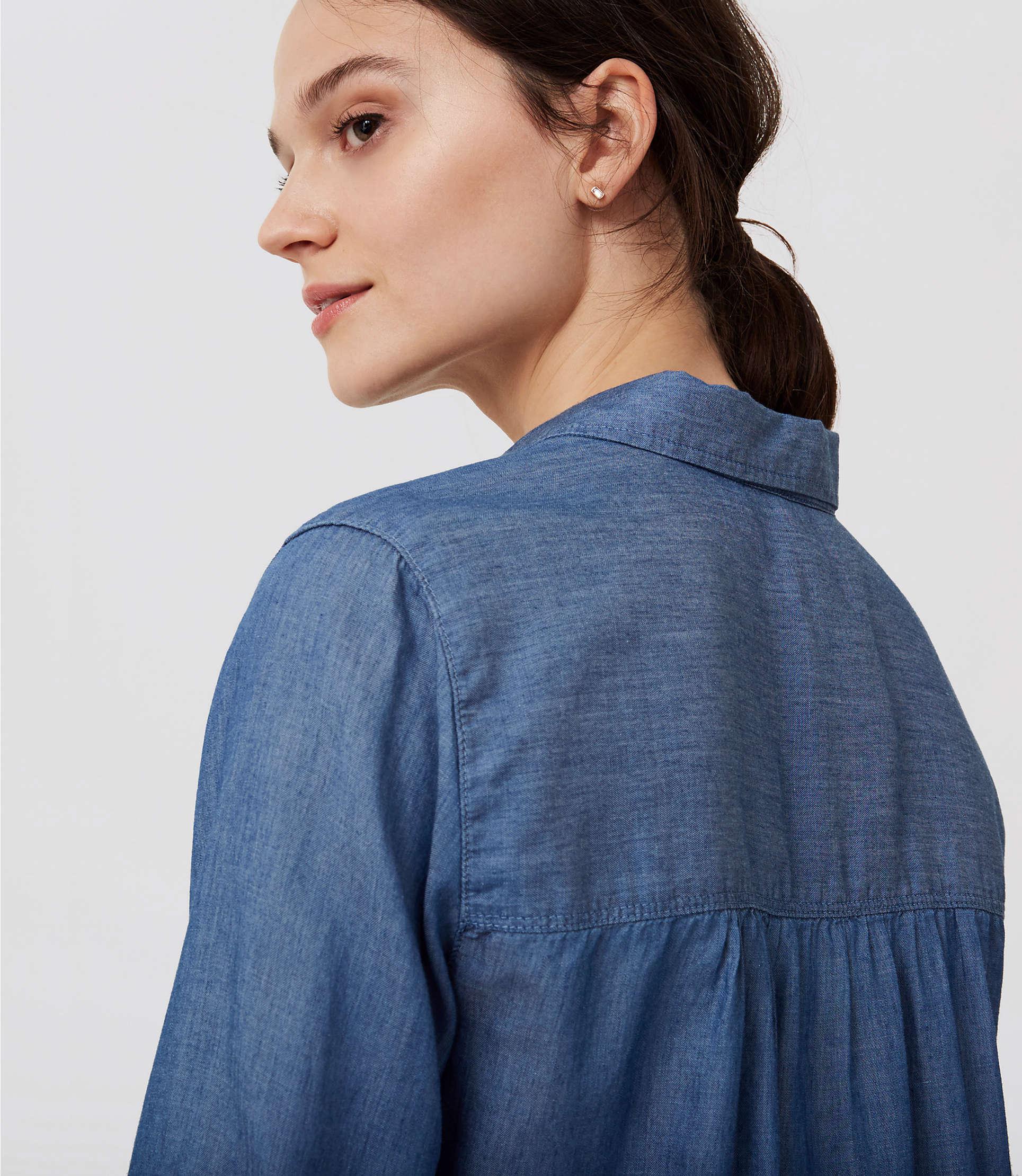 loft softened chambray shirt