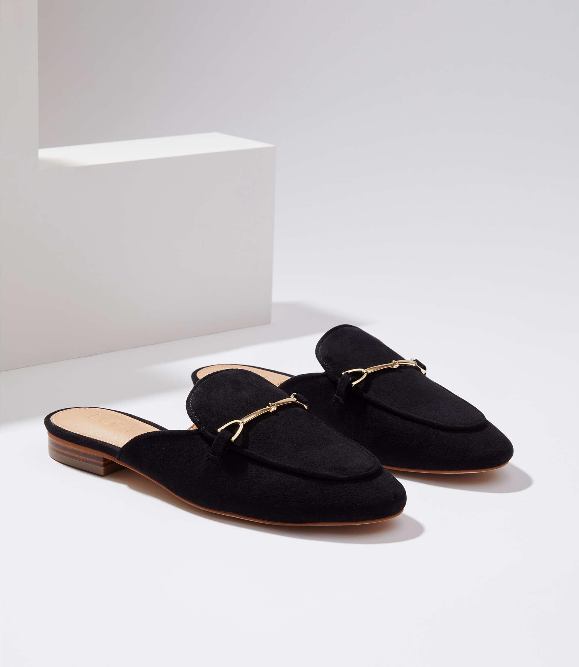 black loafer slides